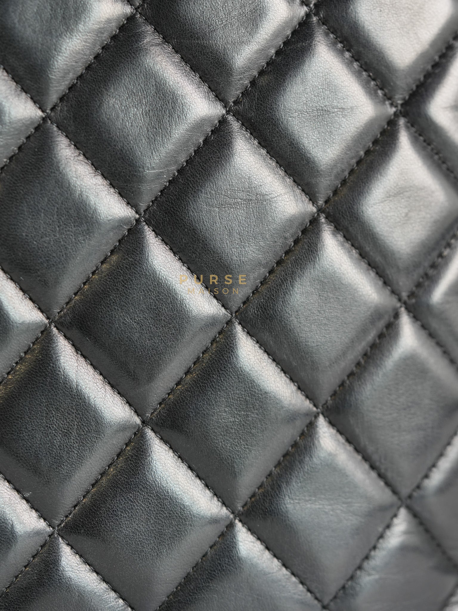 Classic Flap Bag Maxi in Black Quilted Lambskin Leather & Gold Hardware Series 13 | Purse Maison Luxury Bags Shop