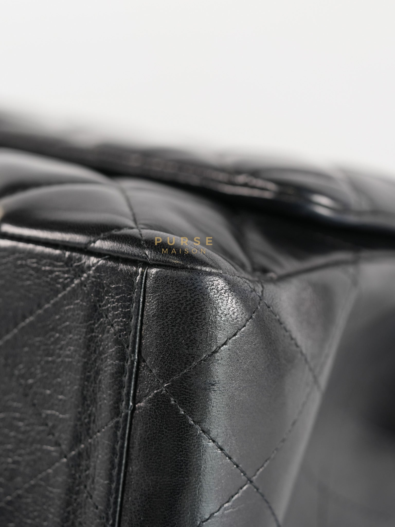 Classic Flap Bag Maxi in Black Quilted Lambskin Leather & Gold Hardware Series 13 | Purse Maison Luxury Bags Shop
