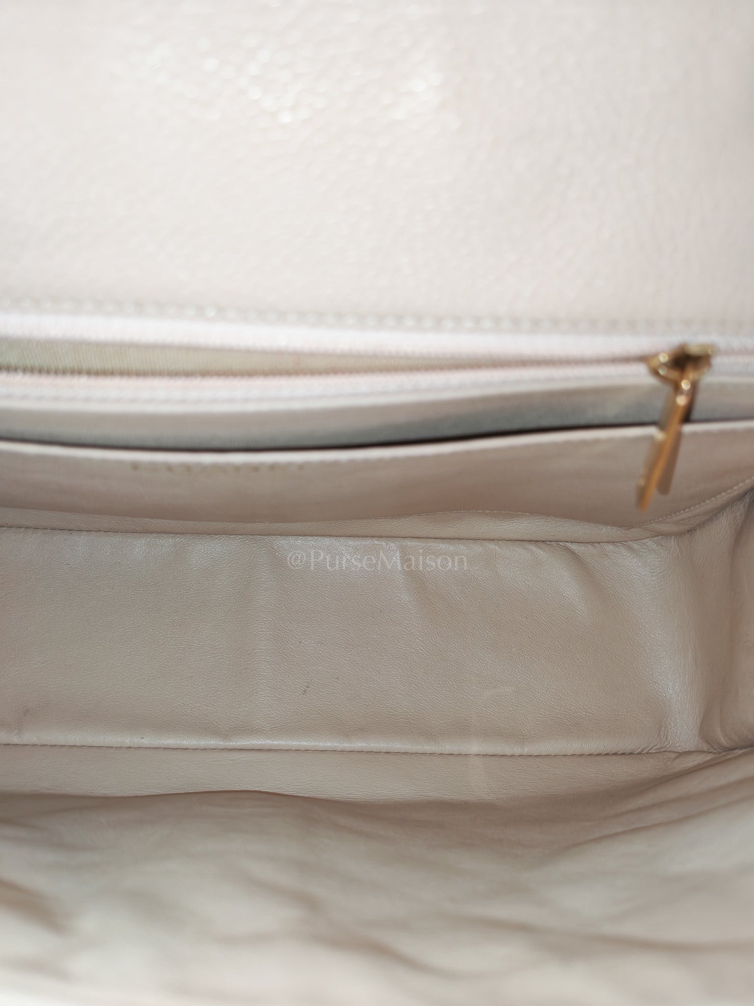 Classic Single Flap Jumbo Claire Beige Caviar Leather in Gold Hardware (Series 13) | Purse Maison Luxury Bags Shop