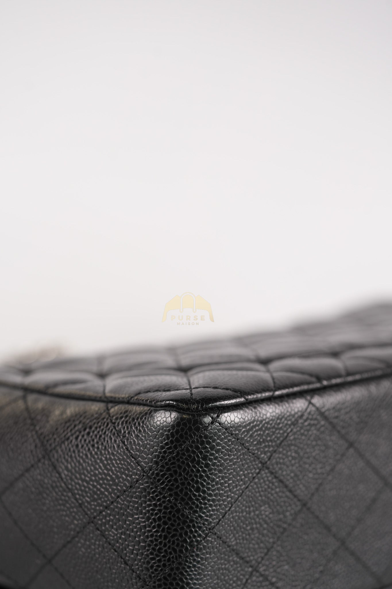 Classic Single Flap Jumbo in Black Caviar Leather and Silver Hardware (Series 9) | Purse Maison Luxury Bags Shop