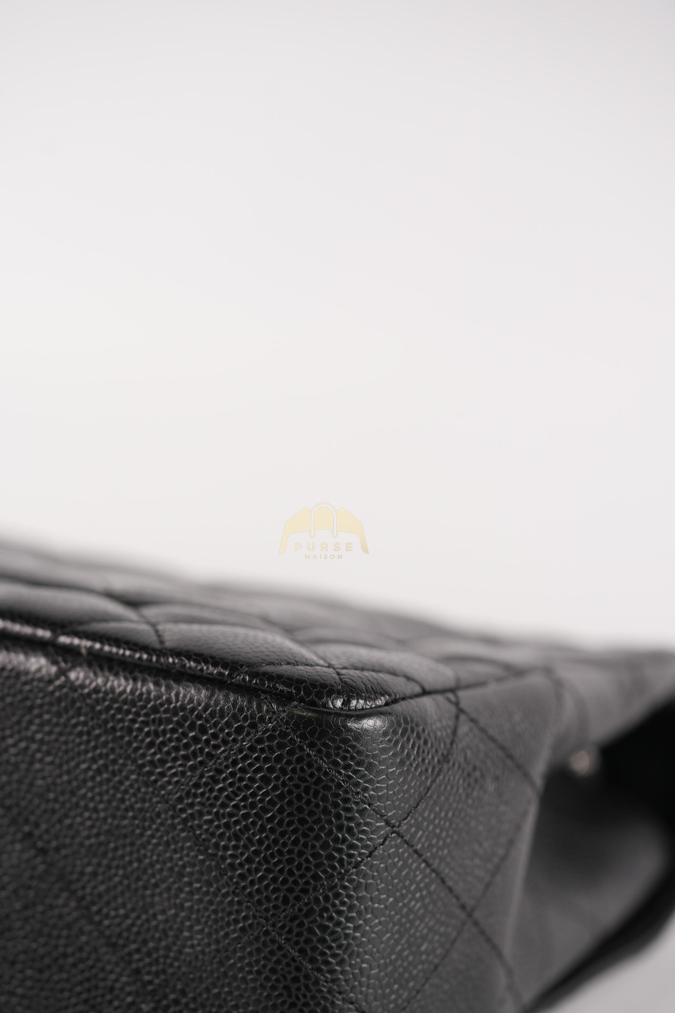 Classic Single Flap Jumbo in Black Caviar Leather and Silver Hardware (Series 9) | Purse Maison Luxury Bags Shop