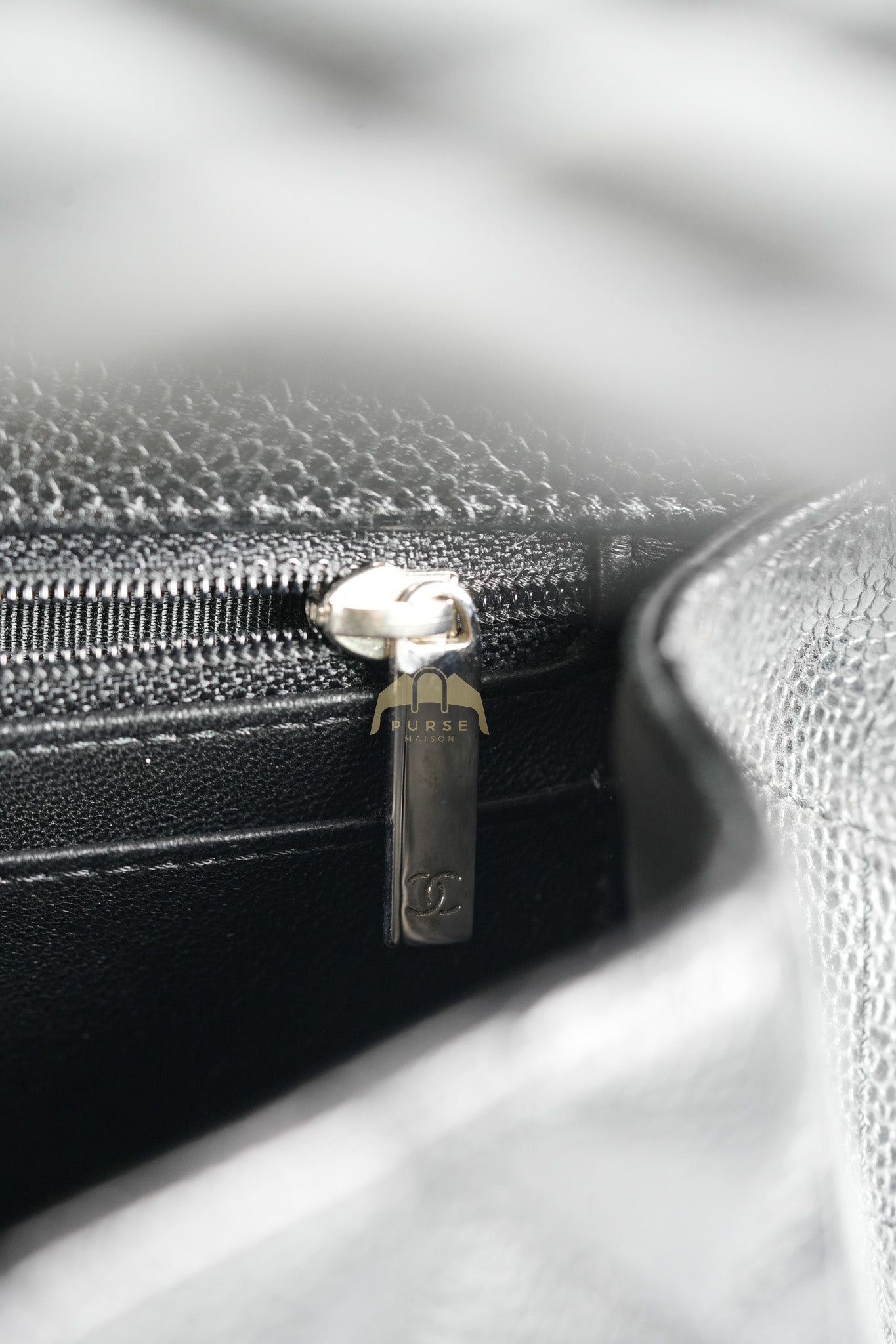 Classic Single Flap Jumbo in Black Caviar Leather and Silver Hardware (Series 9) | Purse Maison Luxury Bags Shop