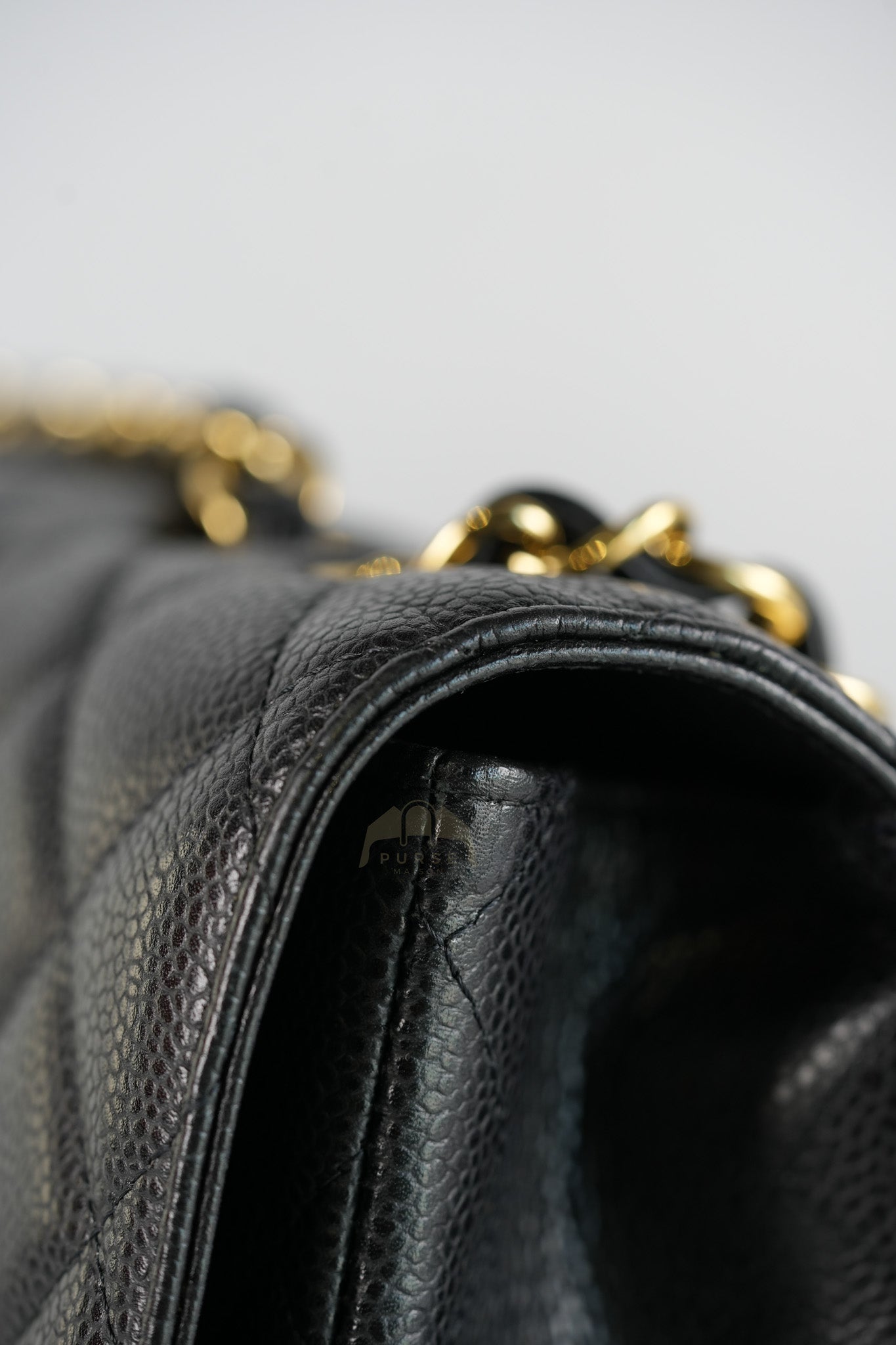 Classic Single Flap Jumbo in Black Caviar Leather Gold Hardware (Series 14) | Purse Maison Luxury Bags Shop