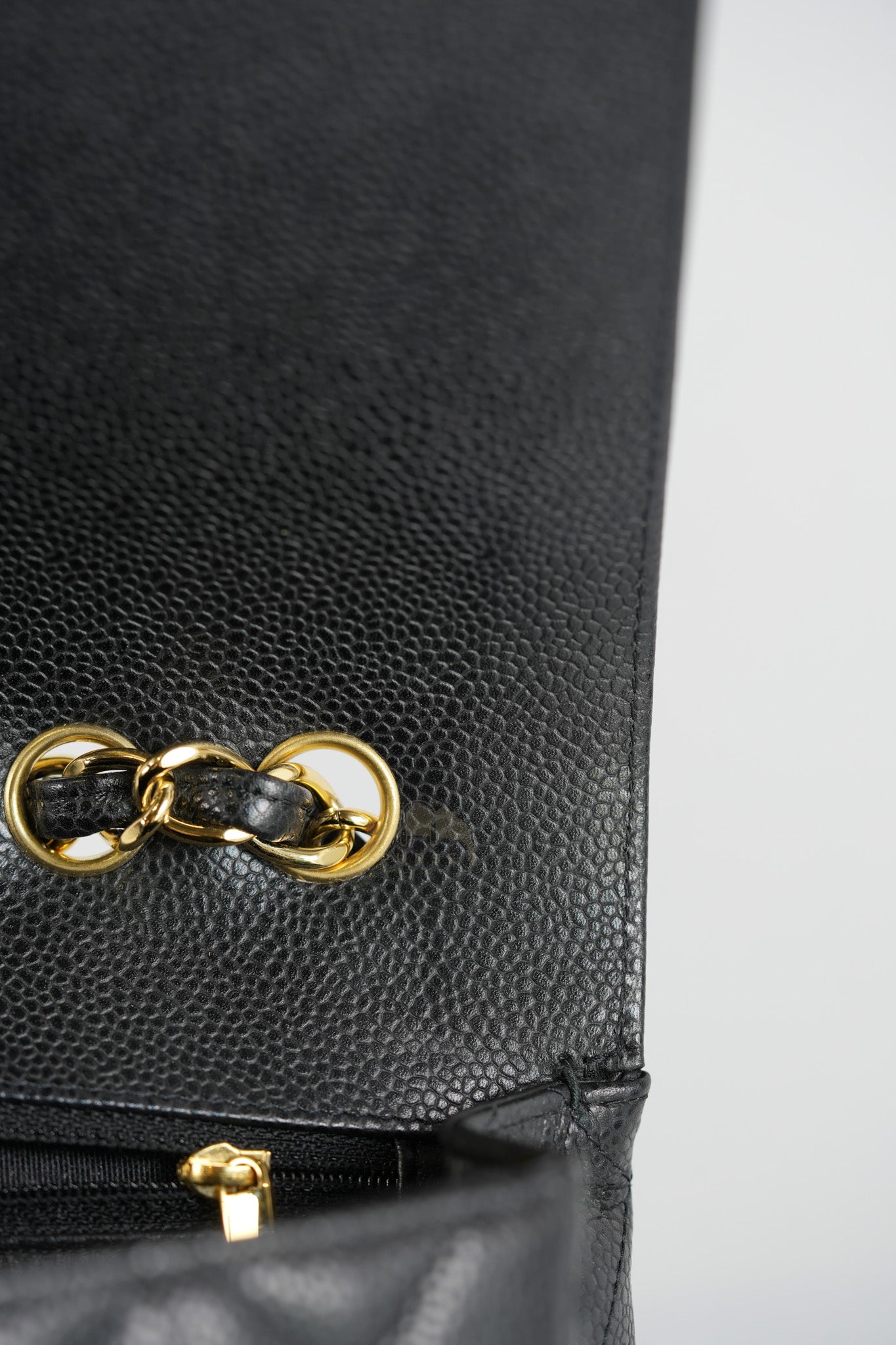 Classic Single Flap Jumbo in Black Caviar Leather Gold Hardware (Series 14) | Purse Maison Luxury Bags Shop