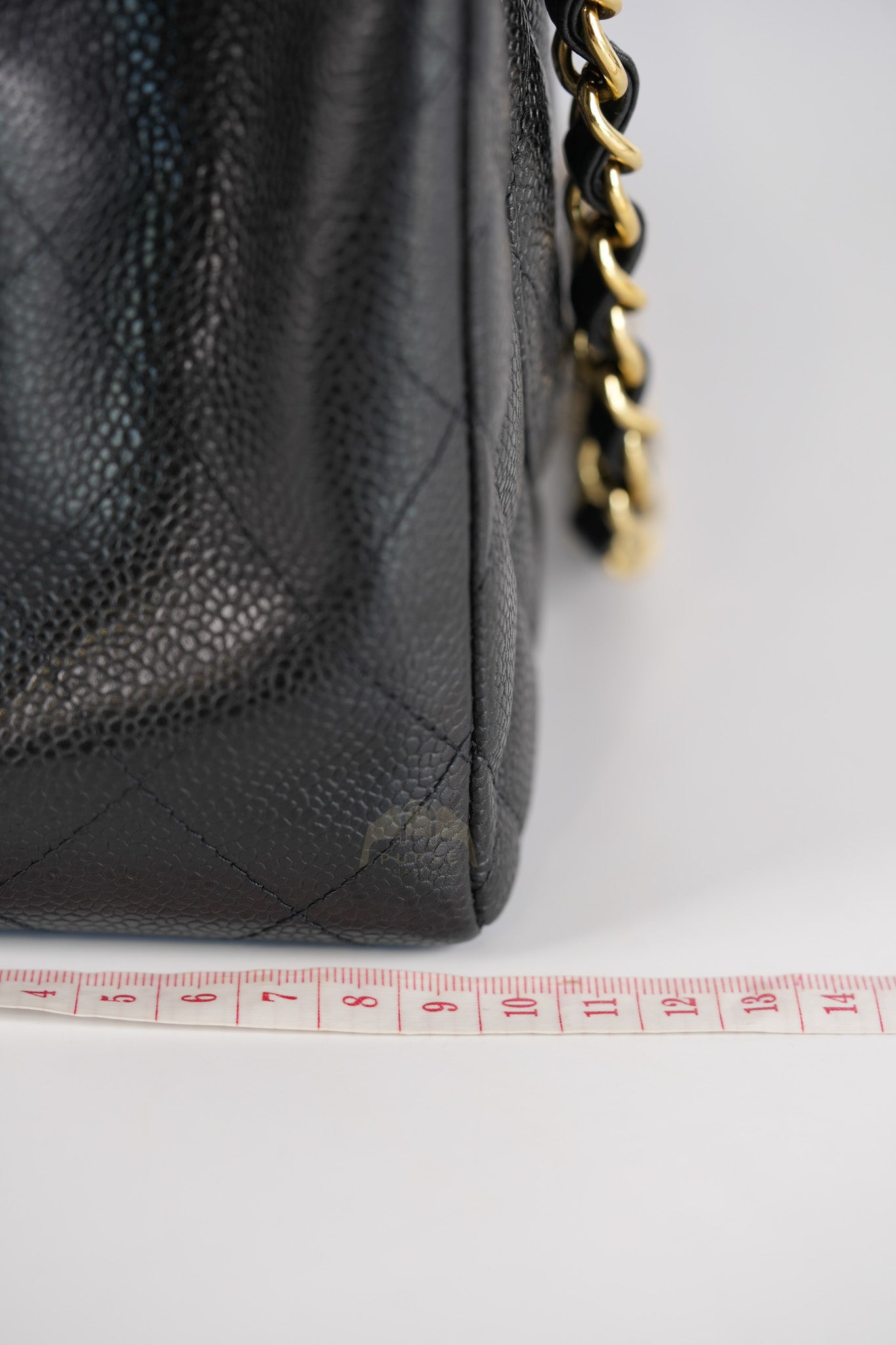 Classic Single Flap Jumbo in Black Caviar Leather Gold Hardware (Series 14) | Purse Maison Luxury Bags Shop