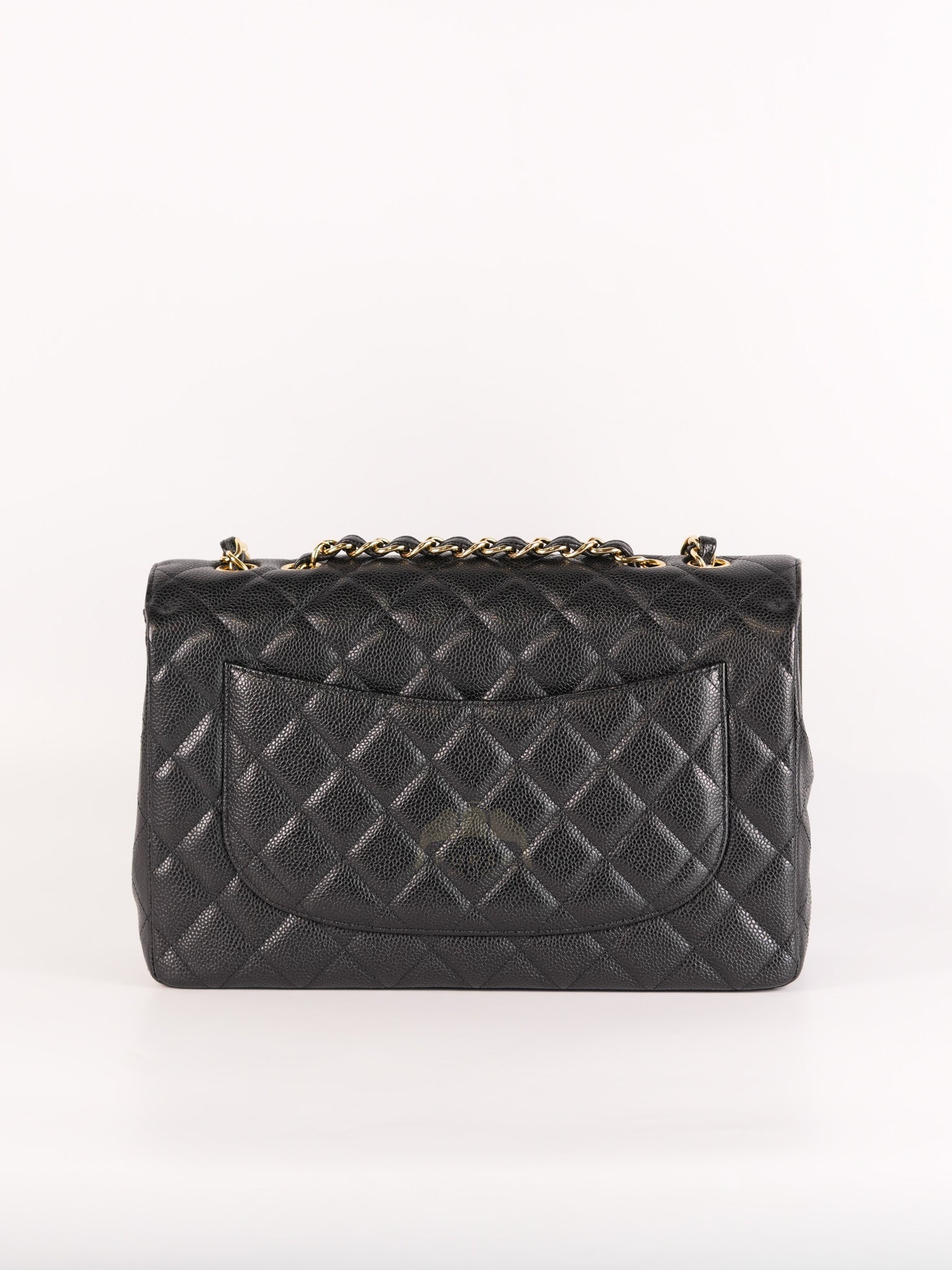 Classic Single Flap Jumbo in Black Caviar Leather Gold Hardware (Series 14) | Purse Maison Luxury Bags Shop