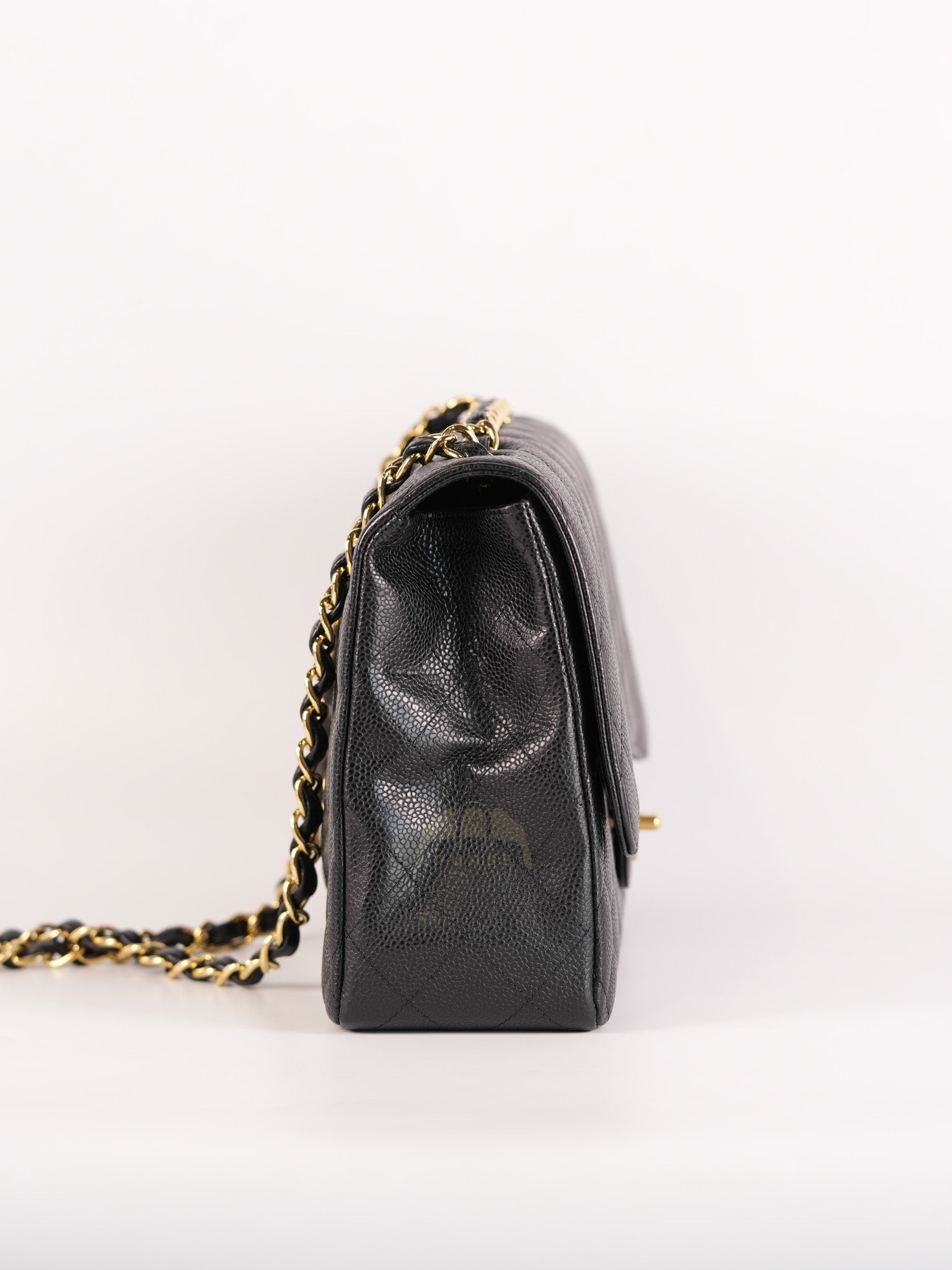 Classic Single Flap Jumbo in Black Caviar Leather Gold Hardware (Series 14) | Purse Maison Luxury Bags Shop