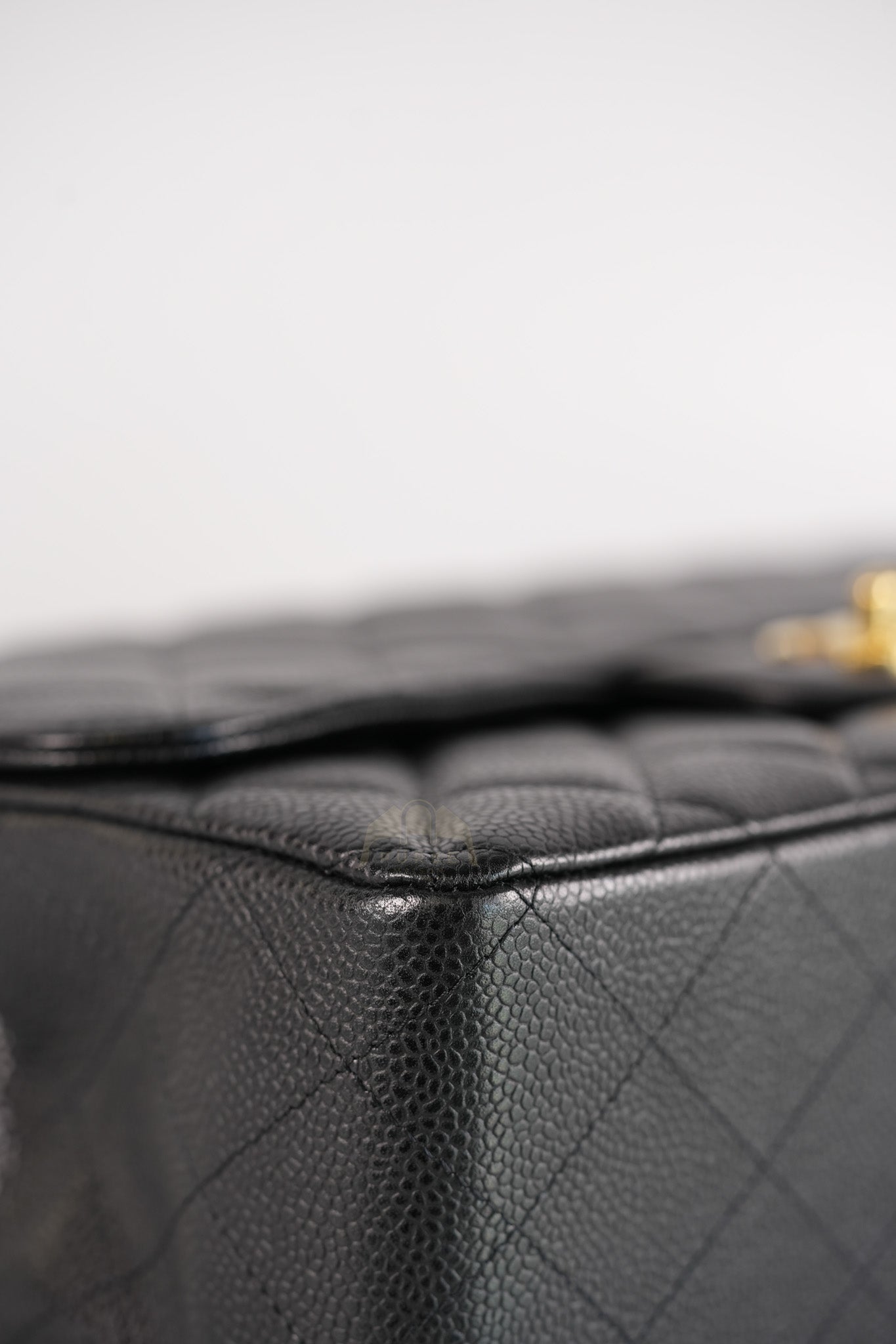 Classic Single Flap Jumbo in Black Caviar Leather Gold Hardware (Series 14) | Purse Maison Luxury Bags Shop