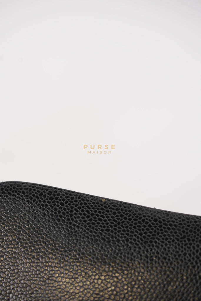 Classic Single Flap Jumbo in Black Quilted Caviar Leather & Gold Hardware Series 13 | Purse Maison Luxury Bags Shop