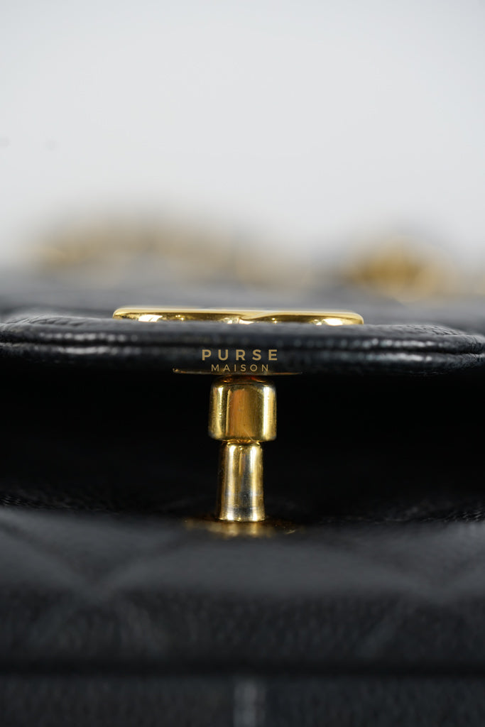 Classic Single Flap Jumbo in Black Quilted Caviar Leather & Gold Hardware Series 13 | Purse Maison Luxury Bags Shop