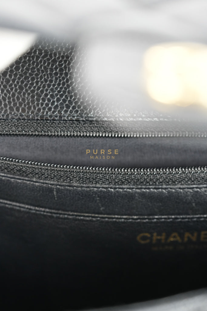 Classic Single Flap Jumbo in Black Quilted Caviar Leather & Gold Hardware Series 13 | Purse Maison Luxury Bags Shop