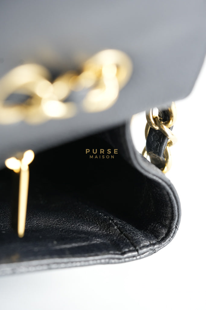 Classic Single Flap Jumbo in Black Quilted Caviar Leather & Gold Hardware Series 13 | Purse Maison Luxury Bags Shop
