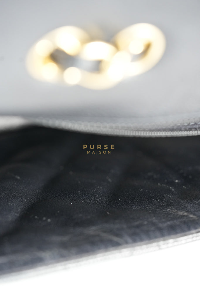 Classic Single Flap Jumbo in Black Quilted Caviar Leather & Gold Hardware Series 13 | Purse Maison Luxury Bags Shop