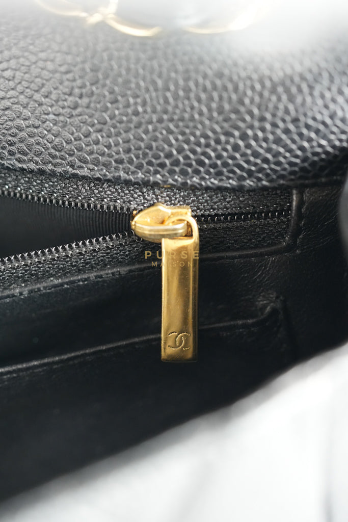 Classic Single Flap Jumbo in Black Quilted Caviar Leather & Gold Hardware Series 13 | Purse Maison Luxury Bags Shop