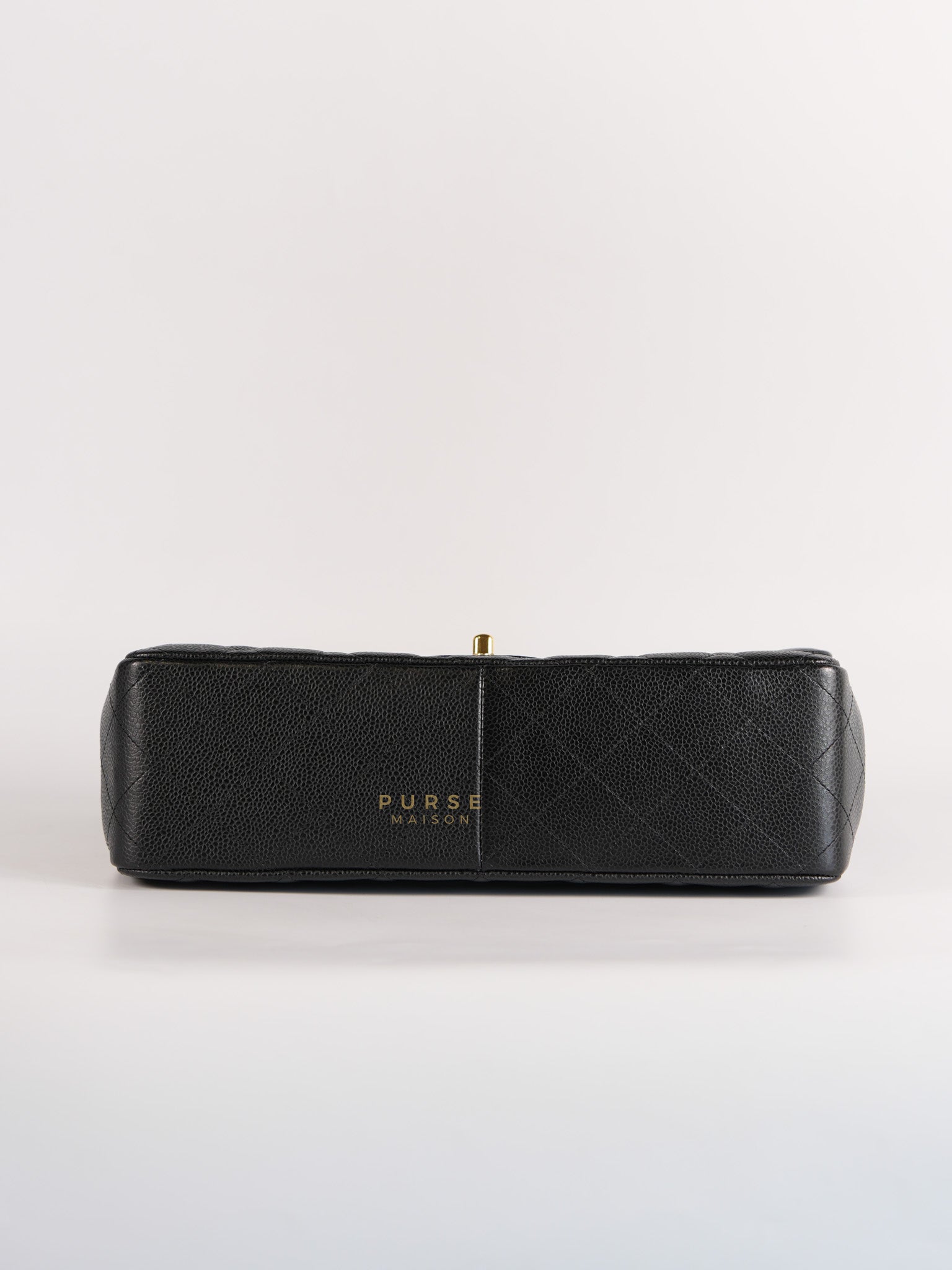 Classic Single Flap Jumbo in Black Quilted Caviar Leather & Gold Hardware (Series 13) | Purse Maison Luxury Bags Shop