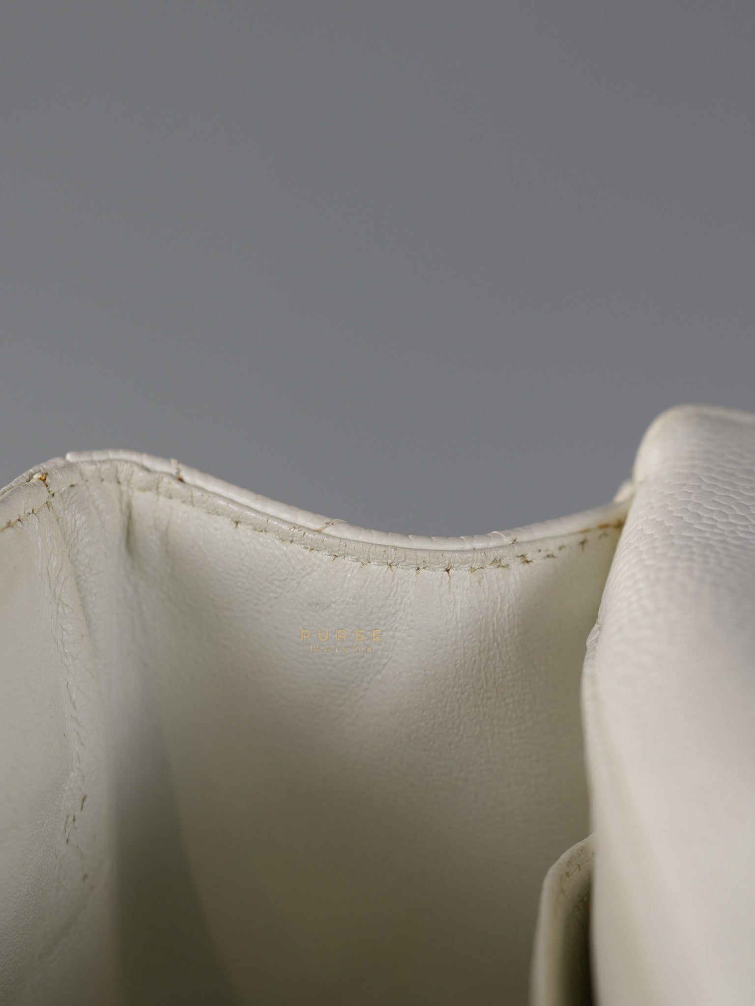 Classic Single Flap Jumbo White Caviar Leather in Silver Hardware Series | Purse Maison Luxury Bags Shop