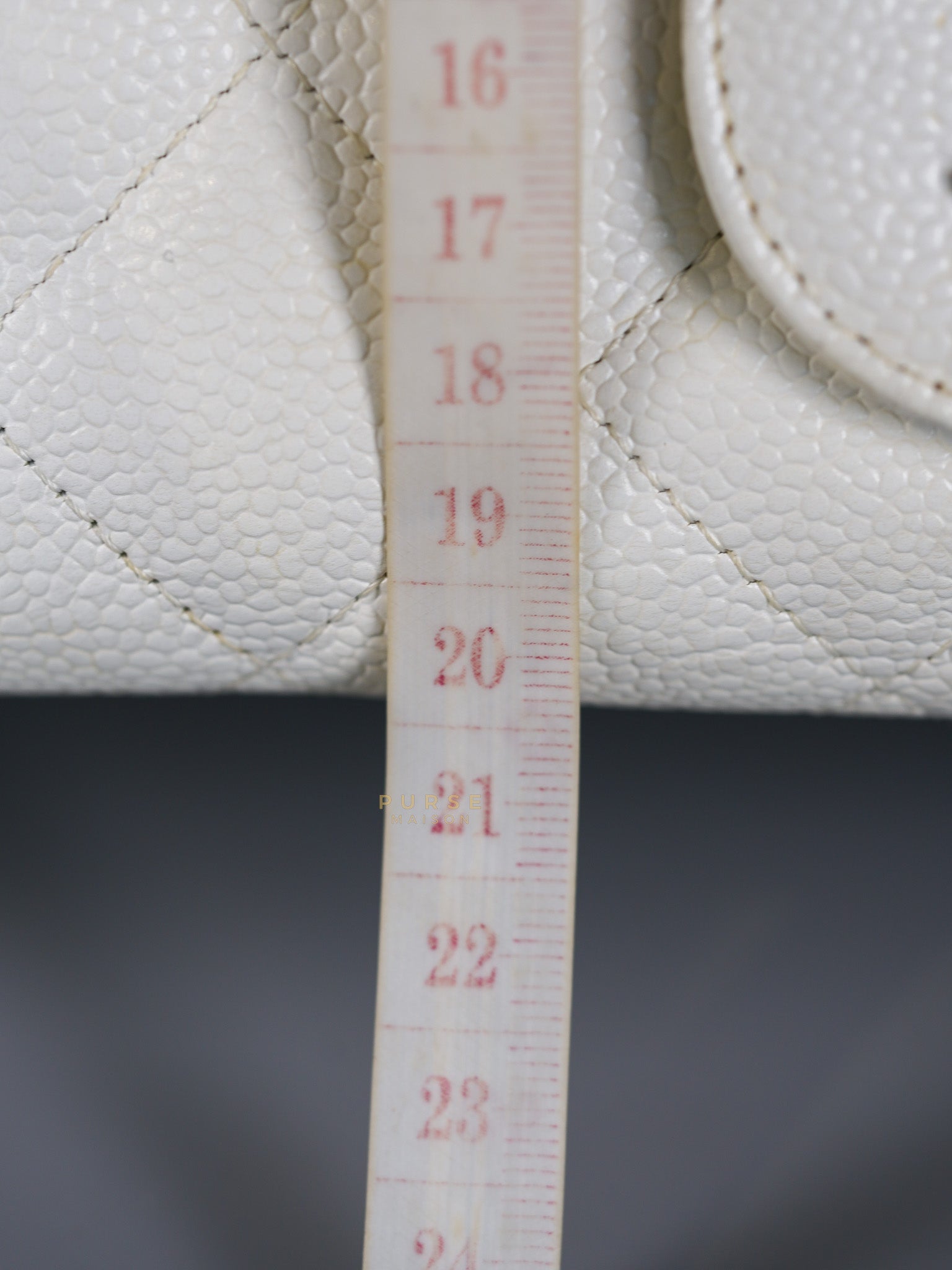 Classic Single Flap Jumbo White Caviar Leather in Silver Hardware Series | Purse Maison Luxury Bags Shop