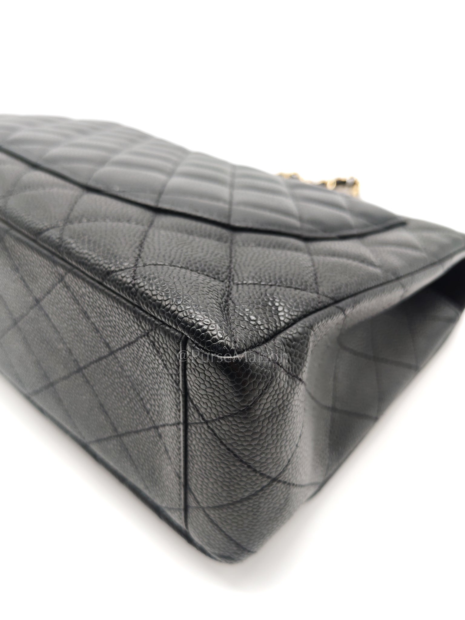 Classic Single Flap Maxi Black Caviar Leather in Gold Hardware (Series 13) | Purse Maison Luxury Bags Shop