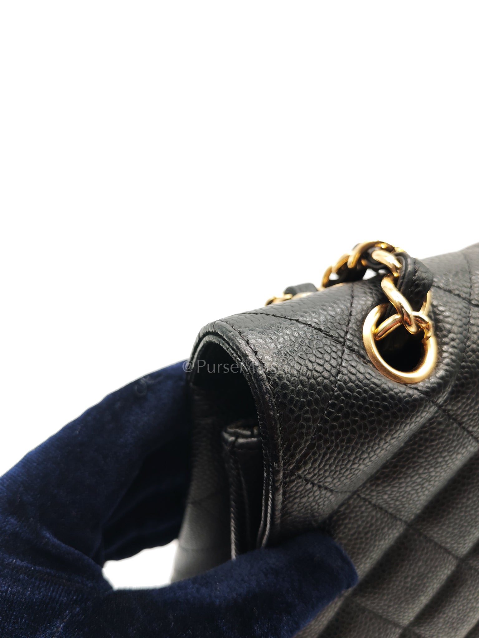 Classic Single Flap Maxi Black Caviar Leather in Gold Hardware (Series 13) | Purse Maison Luxury Bags Shop