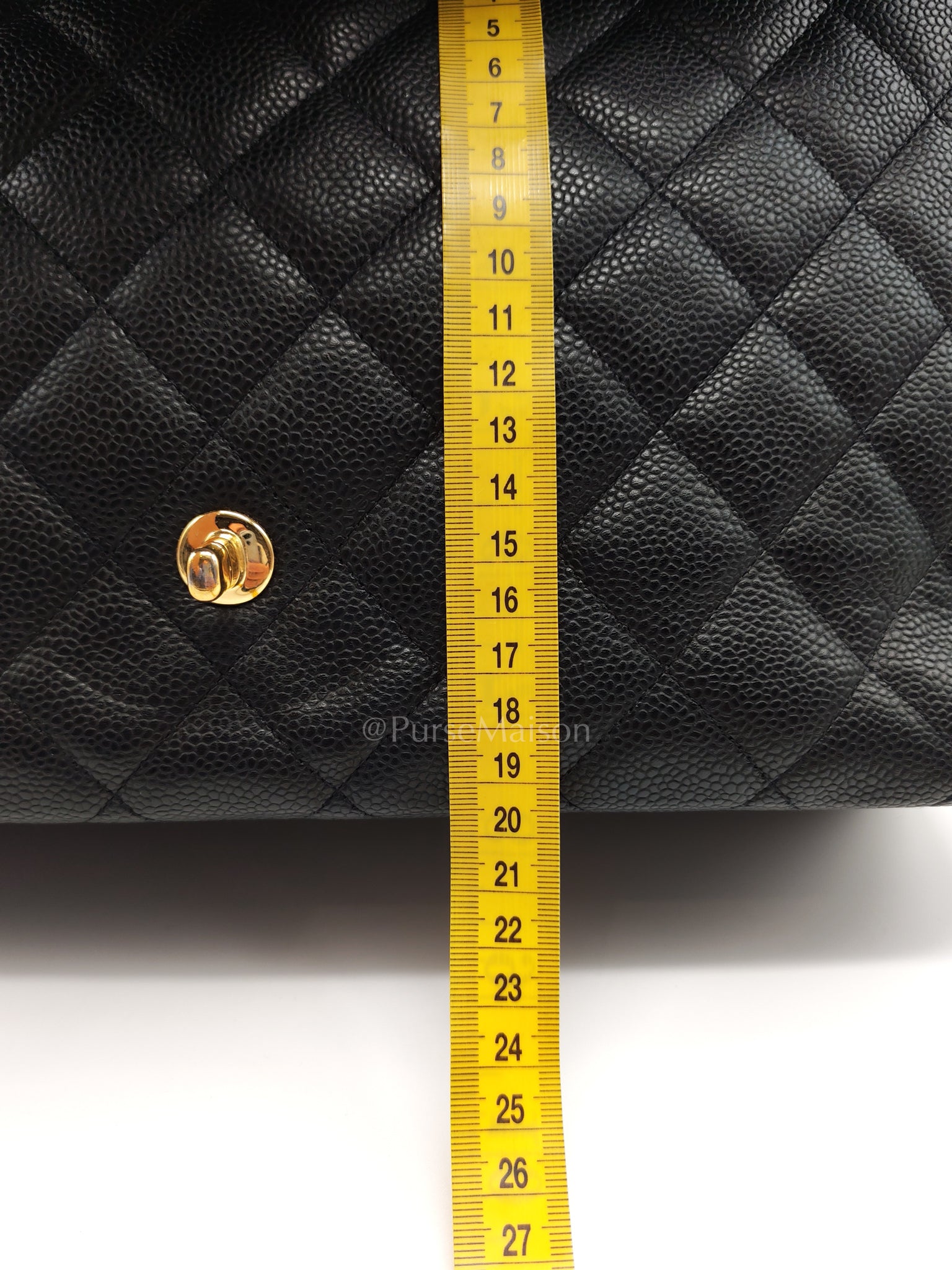 Classic Single Flap Maxi Black Caviar Leather in Gold Hardware (Series 13) | Purse Maison Luxury Bags Shop