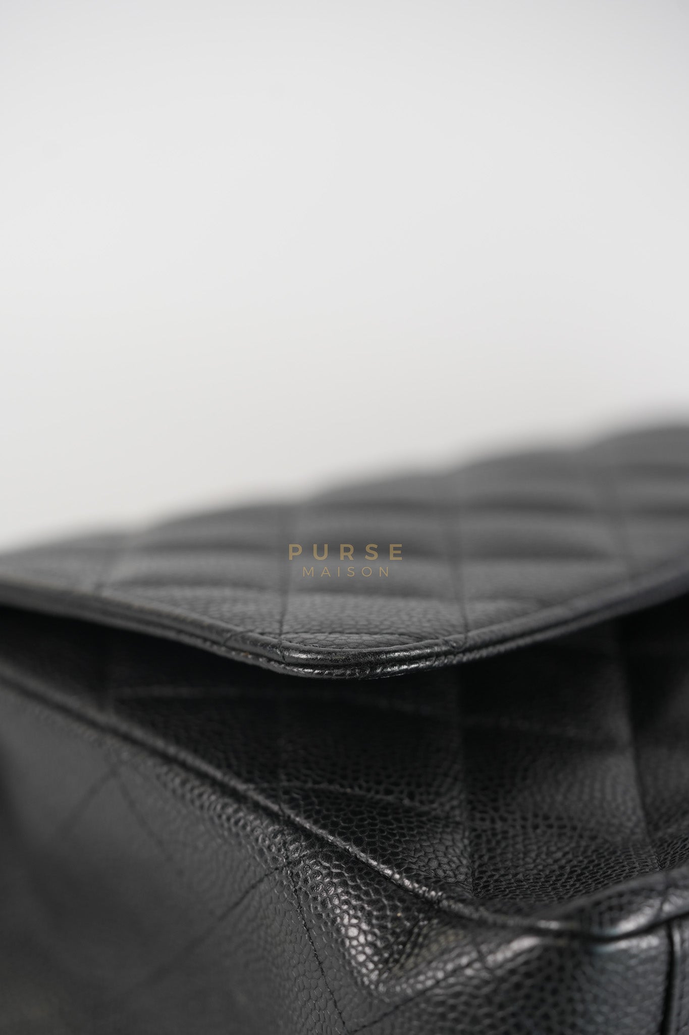 Classic Single Flap Maxi in Black Caviar Leather Gold Hardware (Series 13) | Purse Maison Luxury Bags Shop