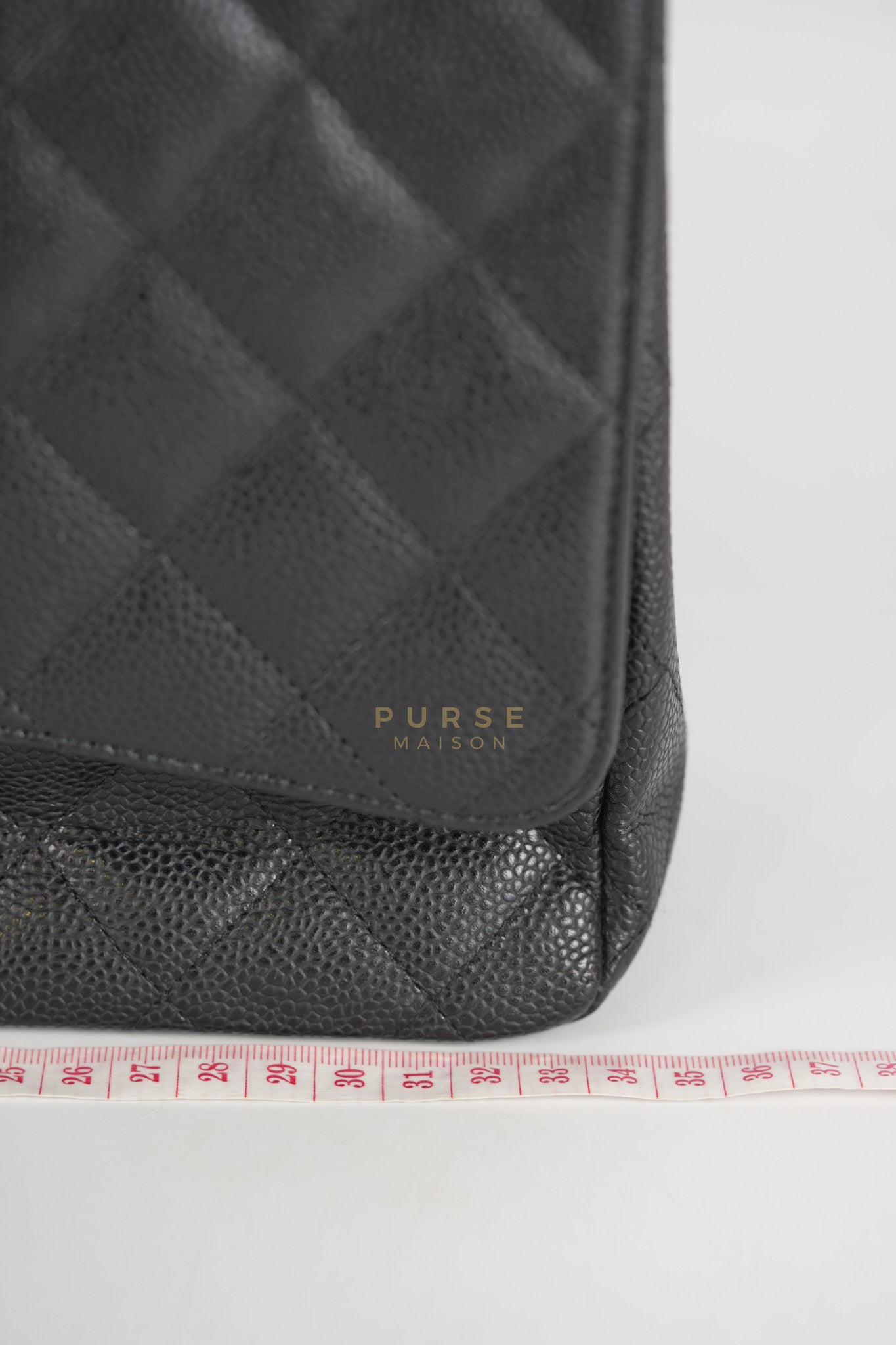 Classic Single Flap Maxi in Black Caviar Leather Gold Hardware (Series 13) | Purse Maison Luxury Bags Shop