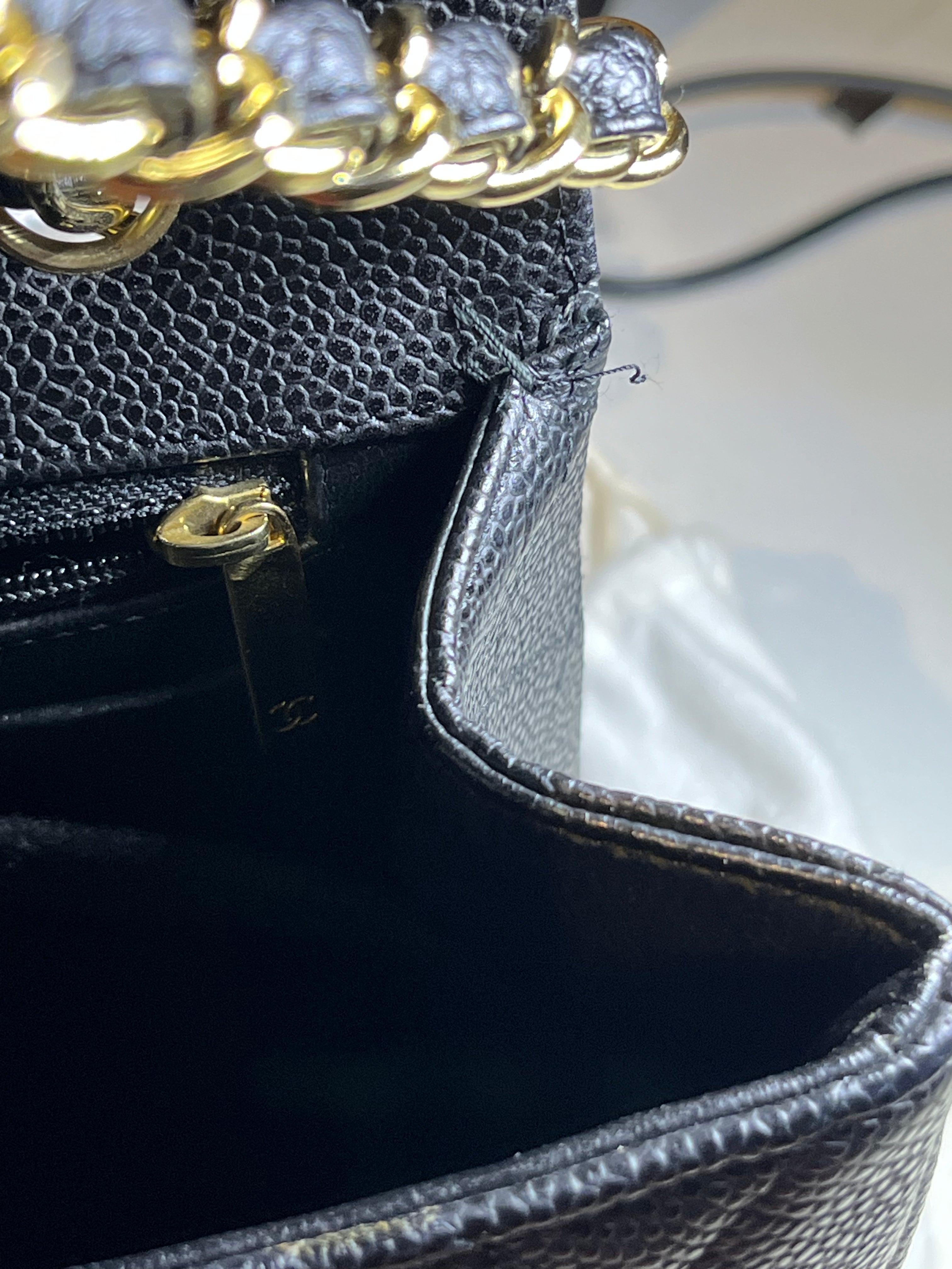 Classic Single Flap Maxi in Black Caviar Leather Gold Hardware (Series 13) | Purse Maison Luxury Bags Shop