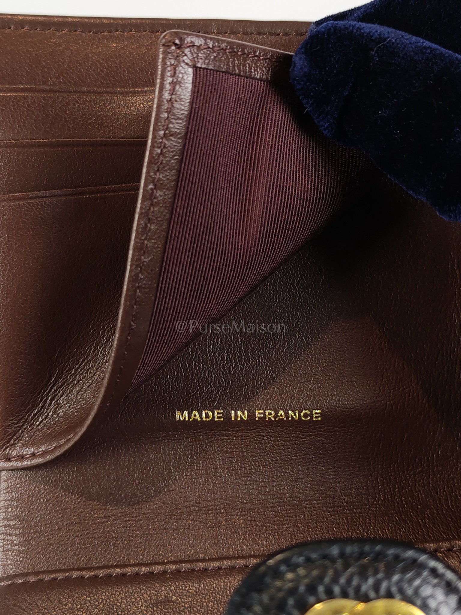 Classic Trifold Wallet in Black Quilted Caviar Leather and Gold Hardware (Series 30) | Purse Maison Luxury Bags Shop