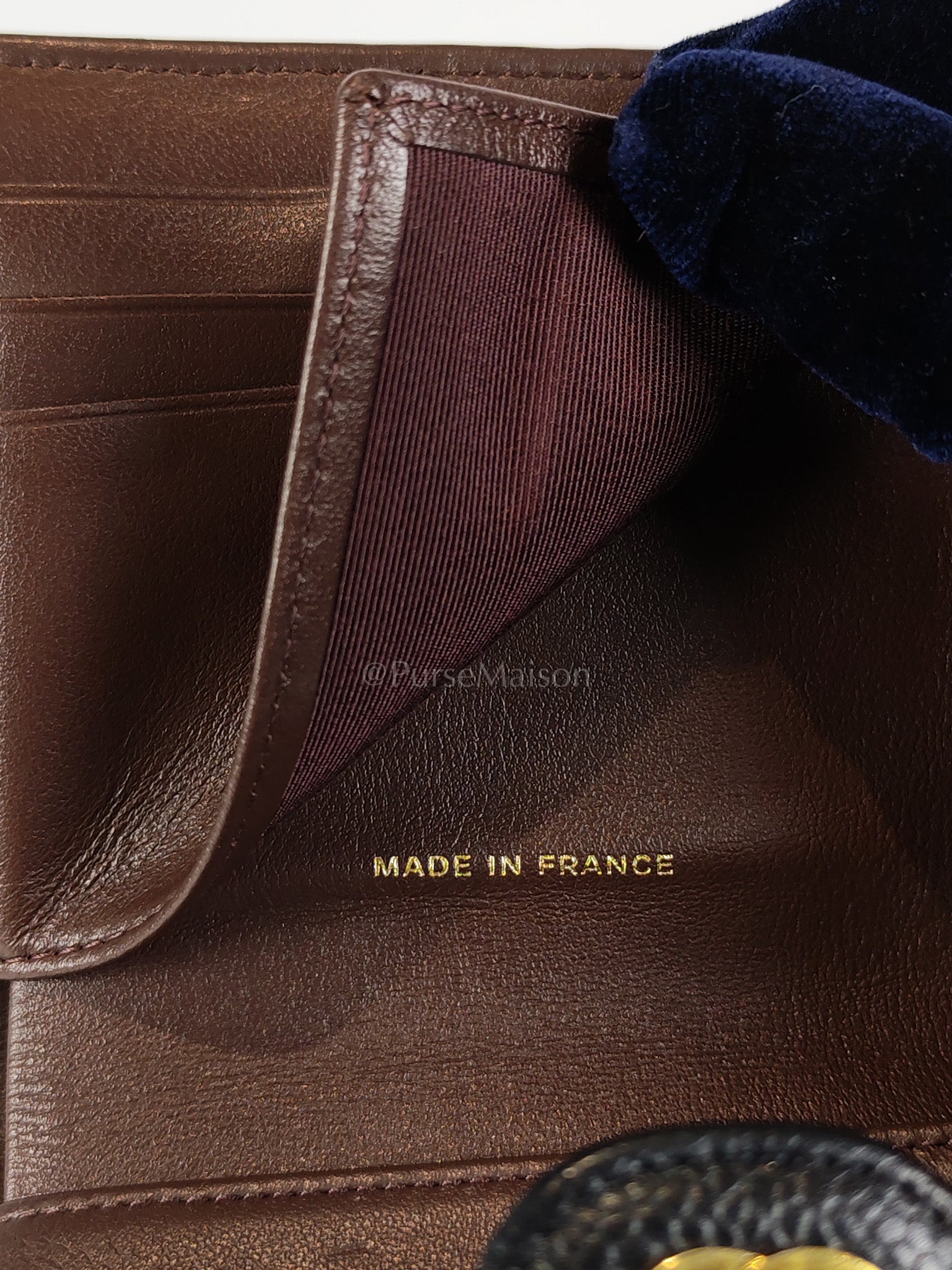 Classic Trifold Wallet in Black Quilted Caviar Leather and Gold Hardware (Series 30) | Purse Maison Luxury Bags Shop