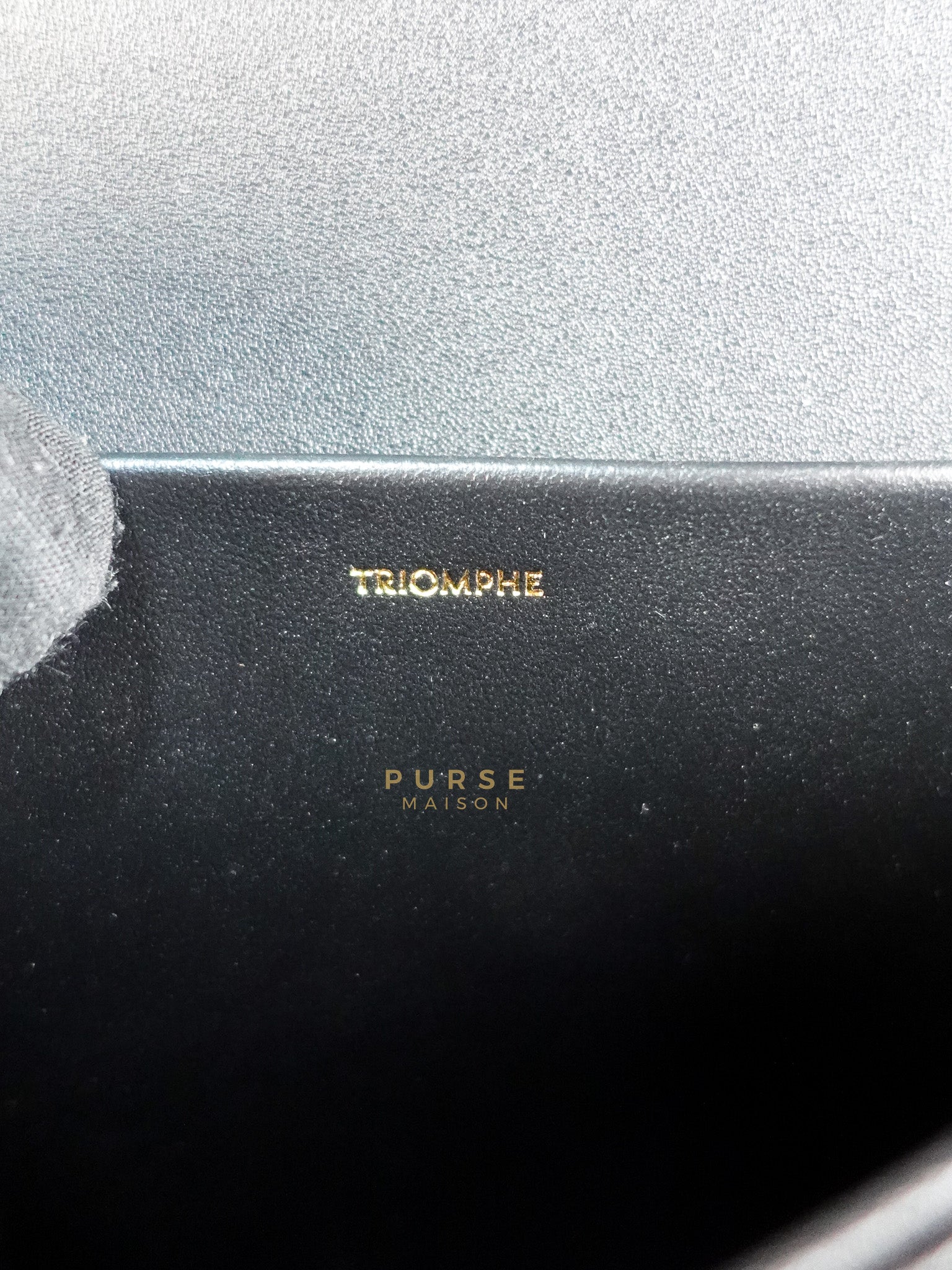 Classic Triomphe Medium Black Shiny Calfskin Leather | Purse Maison Luxury Bags Shop