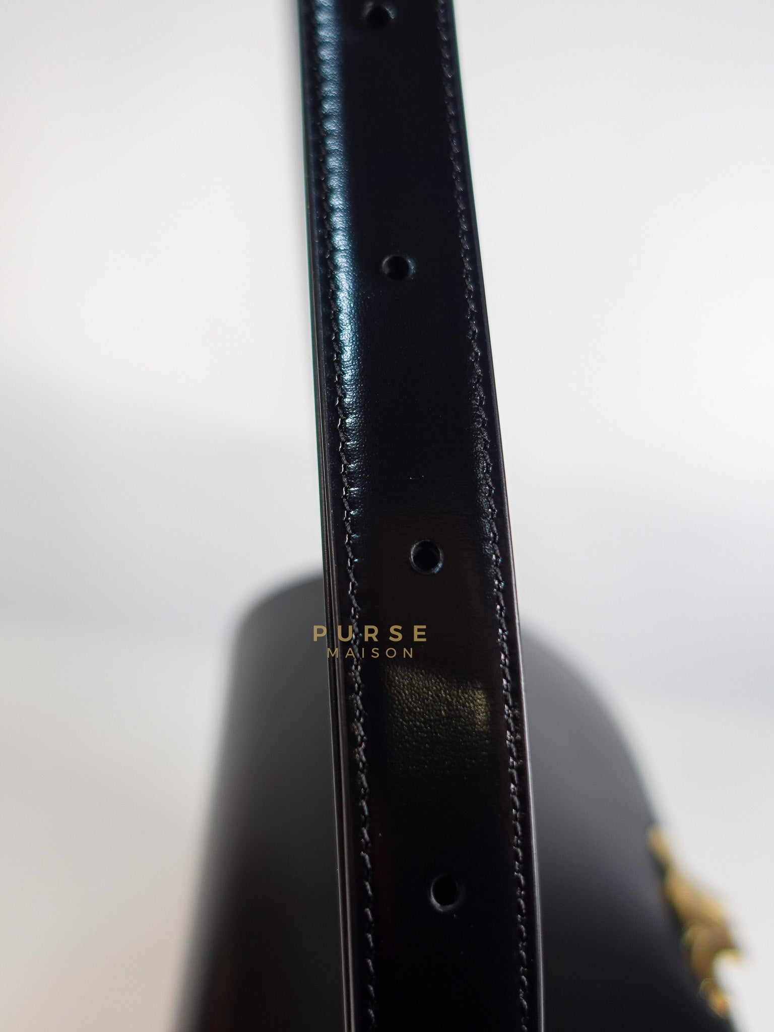 Classic Triomphe Medium Black Shiny Calfskin Leather | Purse Maison Luxury Bags Shop