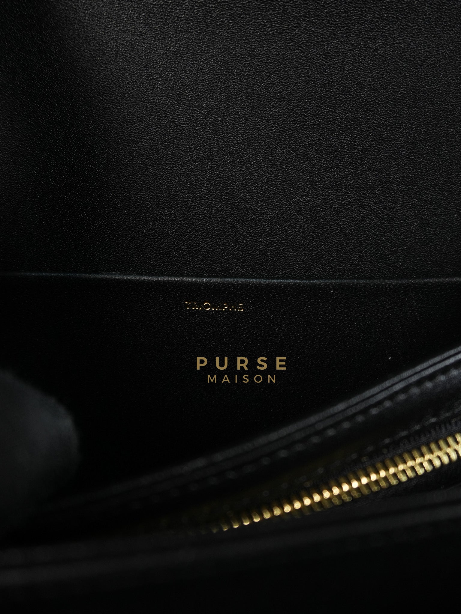Classic Triomphe Medium Black Shiny Calfskin Leather | Purse Maison Luxury Bags Shop