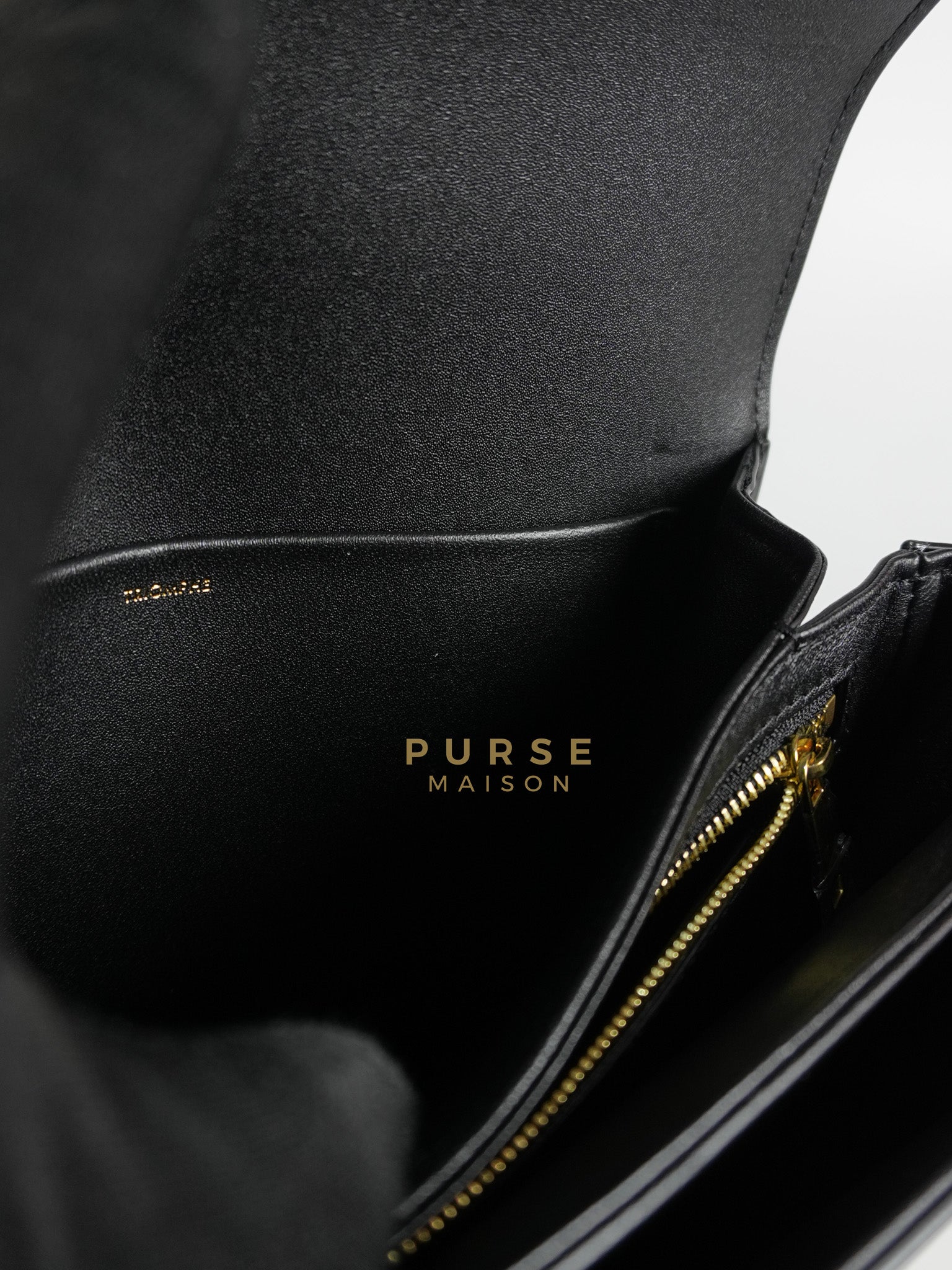 Classic Triomphe Medium Black Shiny Calfskin Leather | Purse Maison Luxury Bags Shop