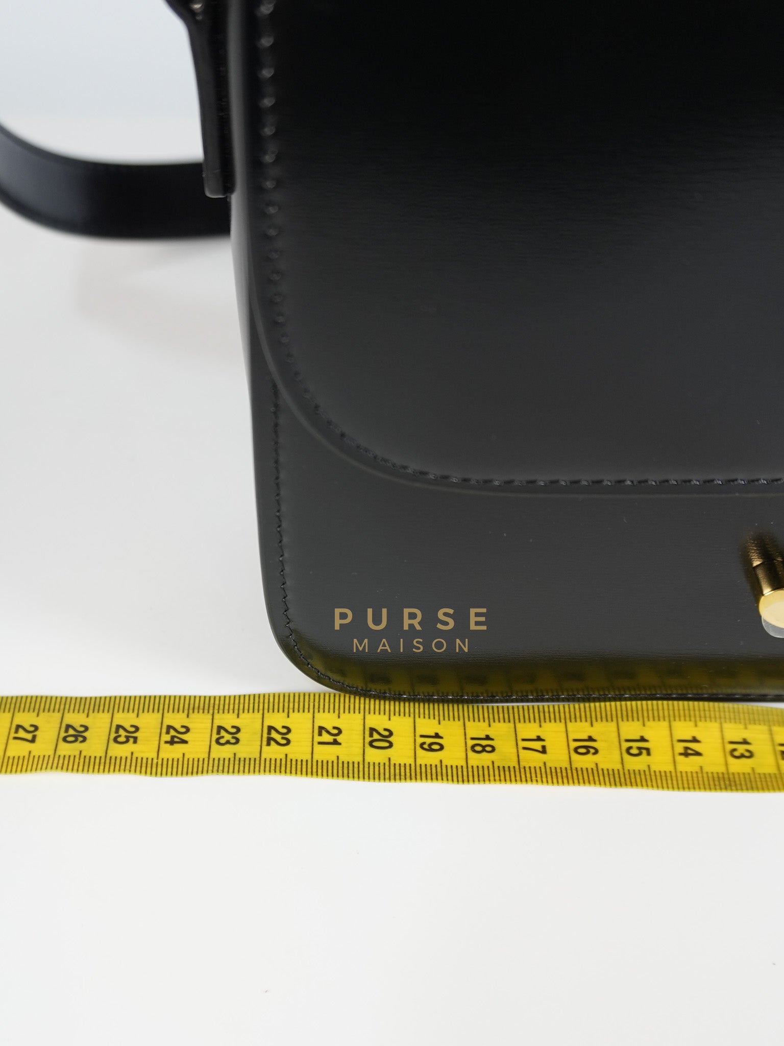 Classic Triomphe Medium Black Shiny Calfskin Leather | Purse Maison Luxury Bags Shop