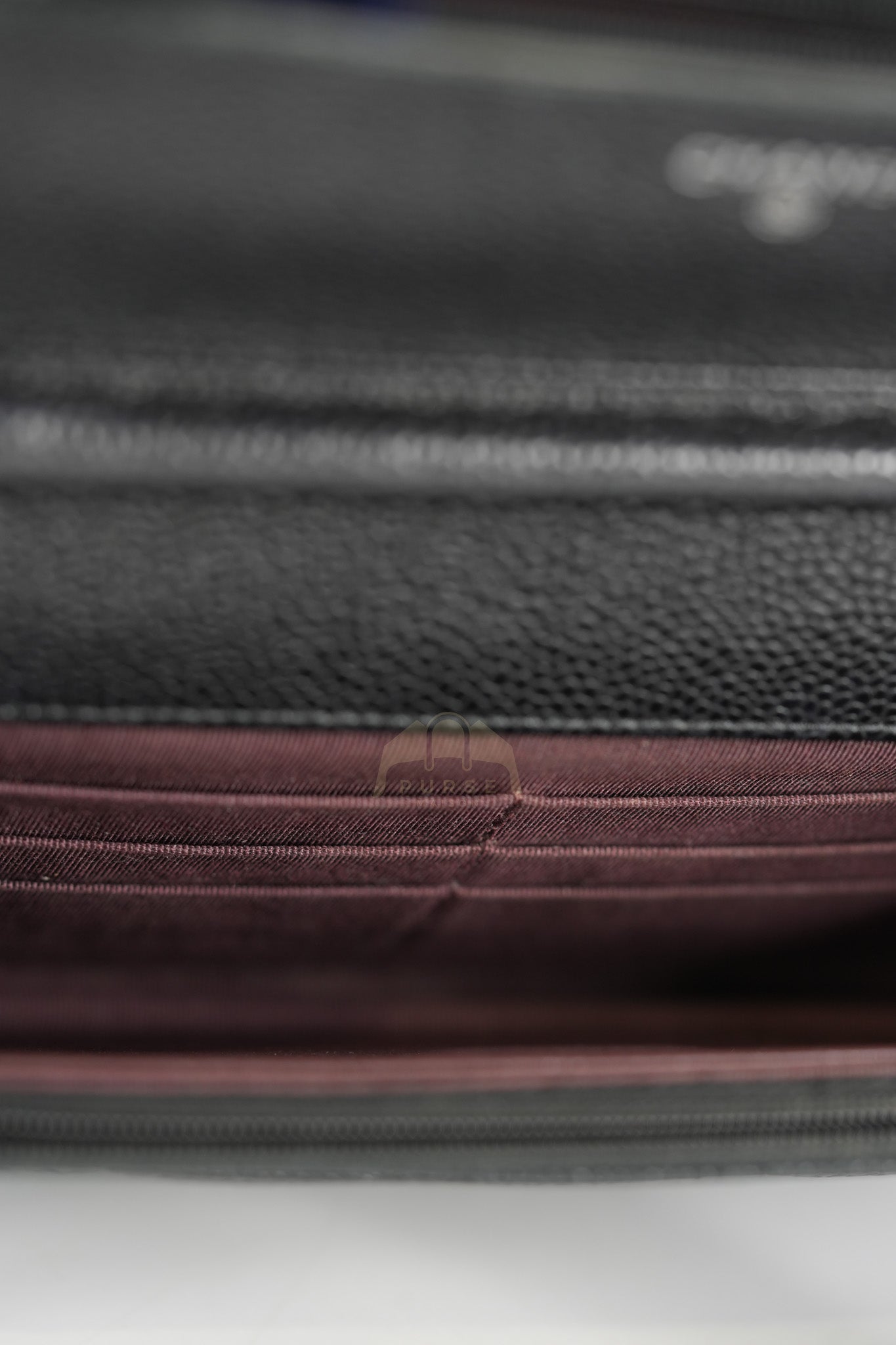 Classic Wallet on Chain in Black Caviar Leather and Silver Hardware (Microchip) | Purse Maison Luxury Bags Shop