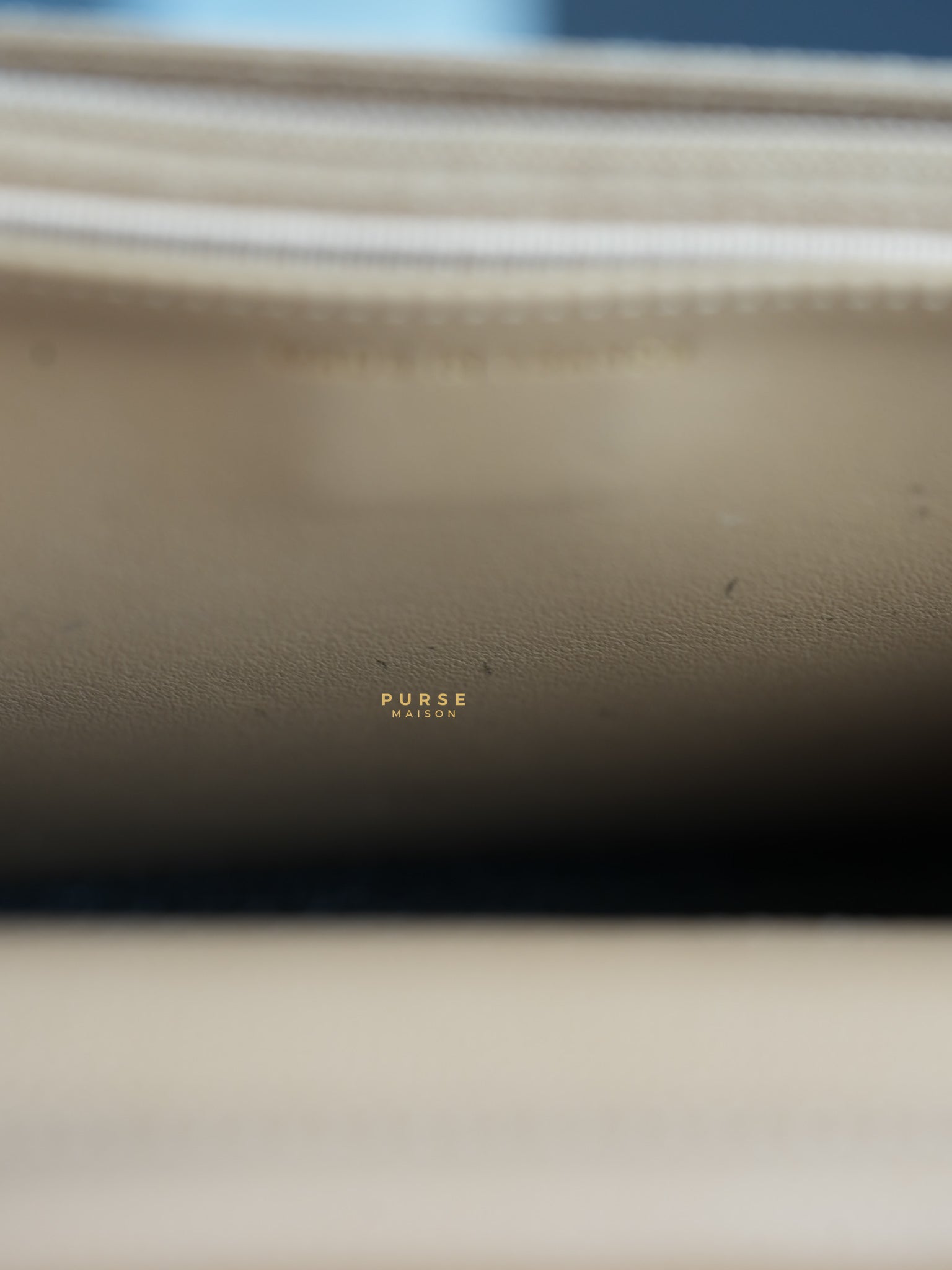 Classic Wallet on Chain (WOC) Dark Beige Caviar and Light Gold Hardware (Microchip) | Purse Maison Luxury Bags Shop
