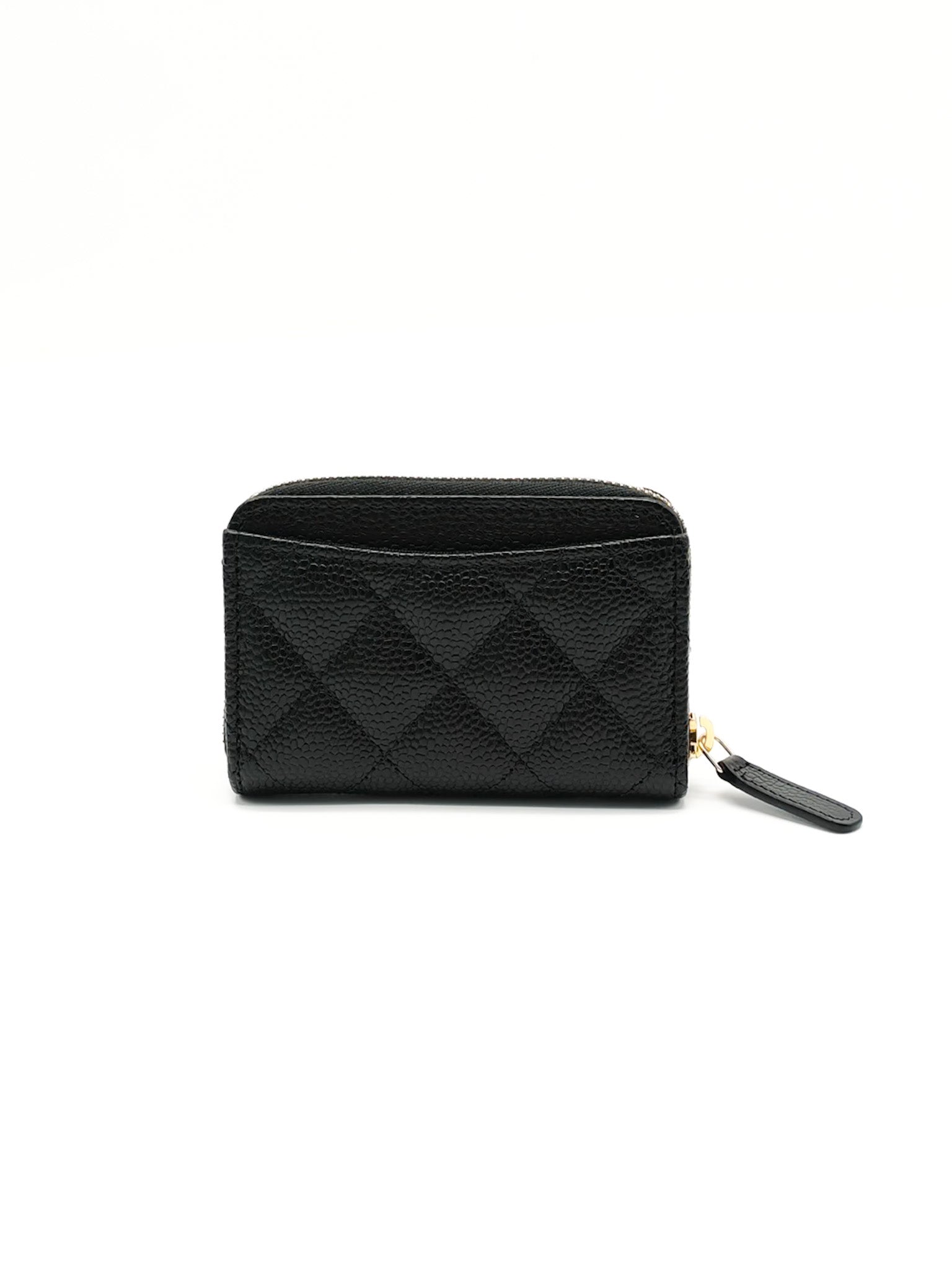 Classic Zipped Coin Purse/Card Holder in Black Caviar Leather & Gold Hardware Microchip C1K993A9 | Purse Maison Luxury Bags Shop