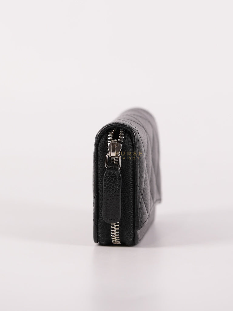 Classic Zippy Coin Purse in Caviar Leather and Silver Hardware Series 31 | Purse Maison Luxury Bags Shop