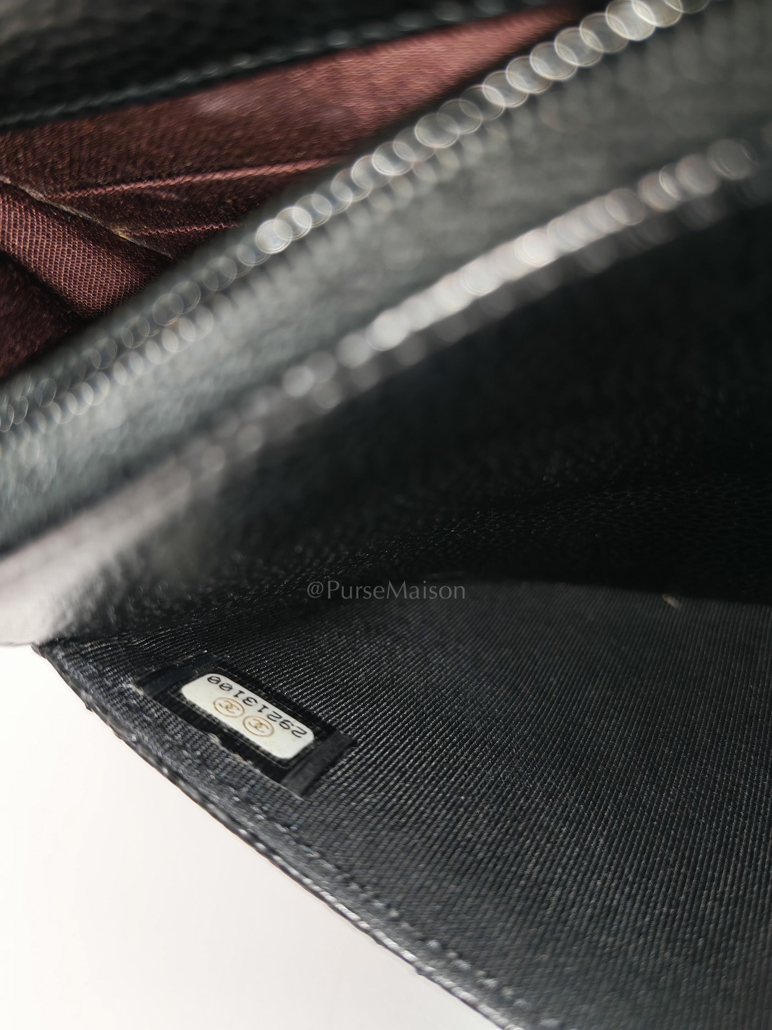 Classic Wallet on Chain (WOC) in Black Caviar Leather Gold Hardware (Series 29)