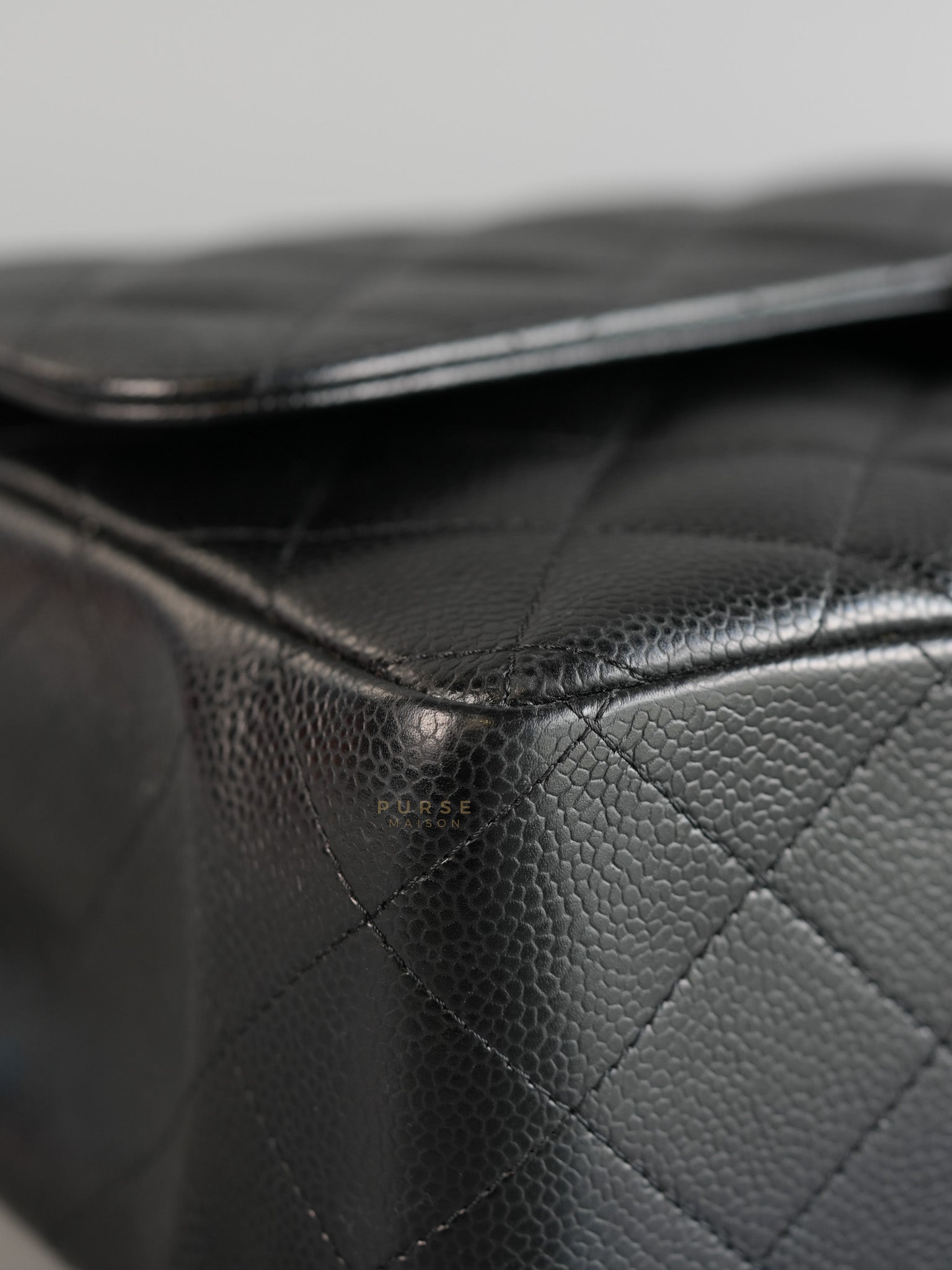 Classis Double Flap Jumbo in Black Caviar Leather Gold Hardware(Series 19) | Purse Maison Luxury Bags Shop