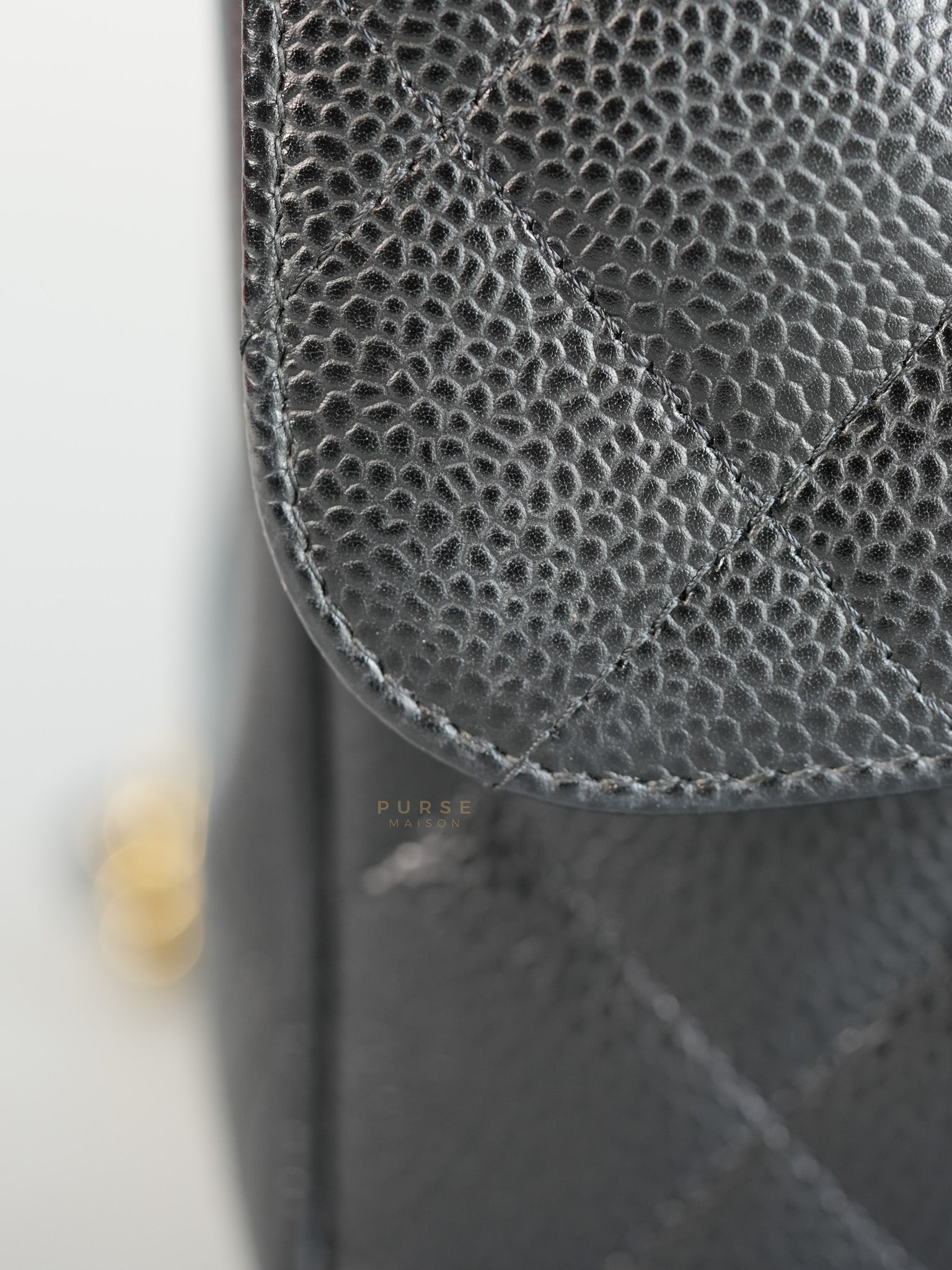 Classis Double Flap Jumbo in Black Caviar Leather Gold Hardware(Series 19) | Purse Maison Luxury Bags Shop