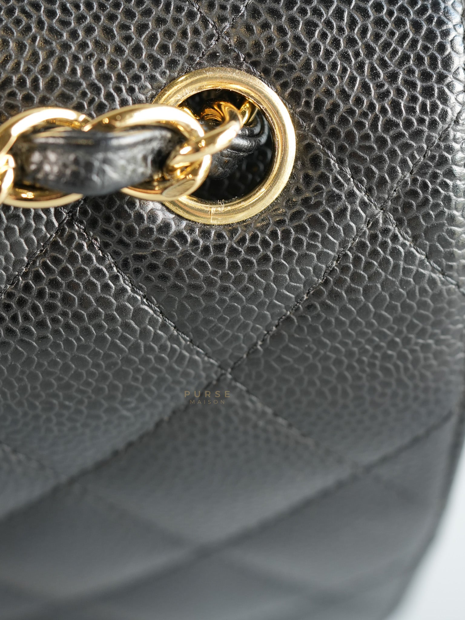 Classis Double Flap Jumbo in Black Caviar Leather Gold Hardware(Series 19) | Purse Maison Luxury Bags Shop