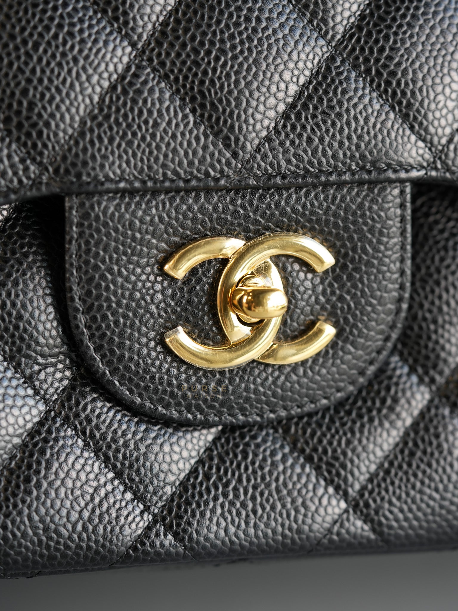 Classis Double Flap Jumbo in Black Caviar Leather Gold Hardware(Series 19) | Purse Maison Luxury Bags Shop