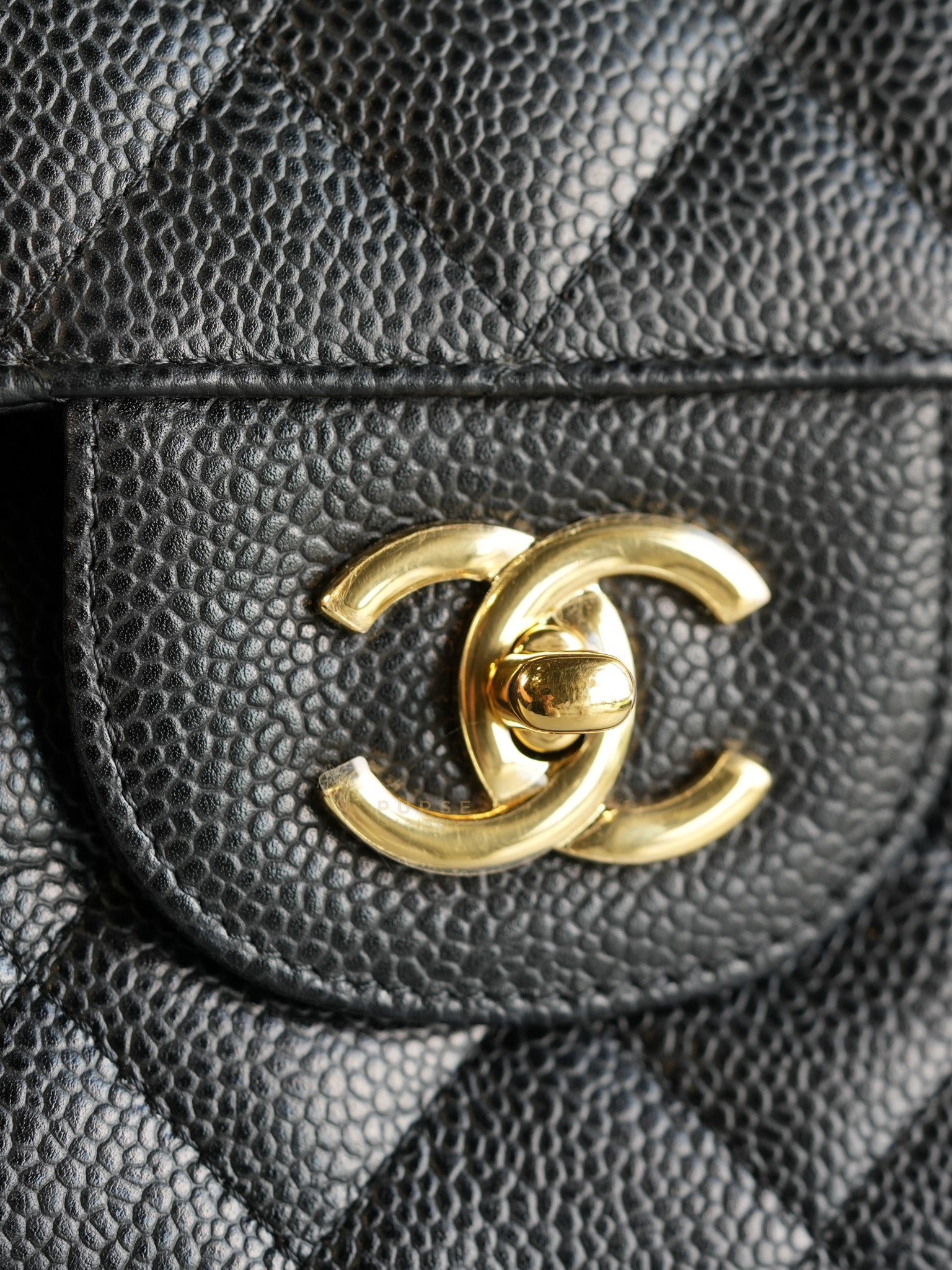 Classis Double Flap Jumbo in Black Caviar Leather Gold Hardware(Series 19) | Purse Maison Luxury Bags Shop