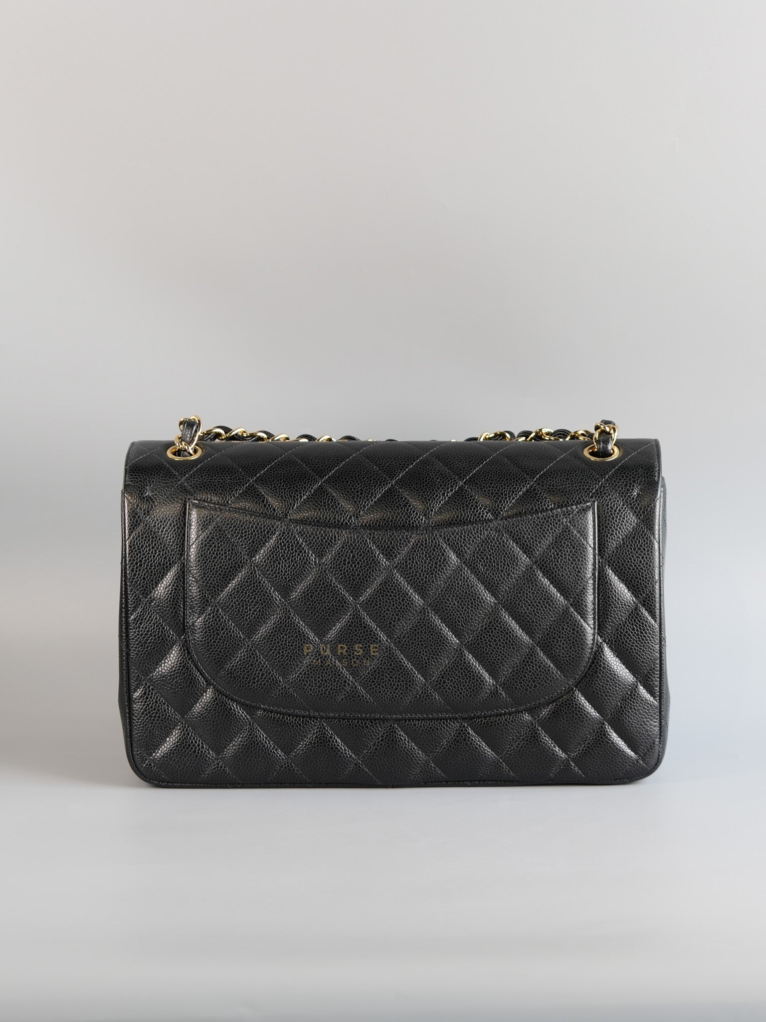 Classis Double Flap Jumbo in Black Caviar Leather Gold Hardware(Series 19) | Purse Maison Luxury Bags Shop