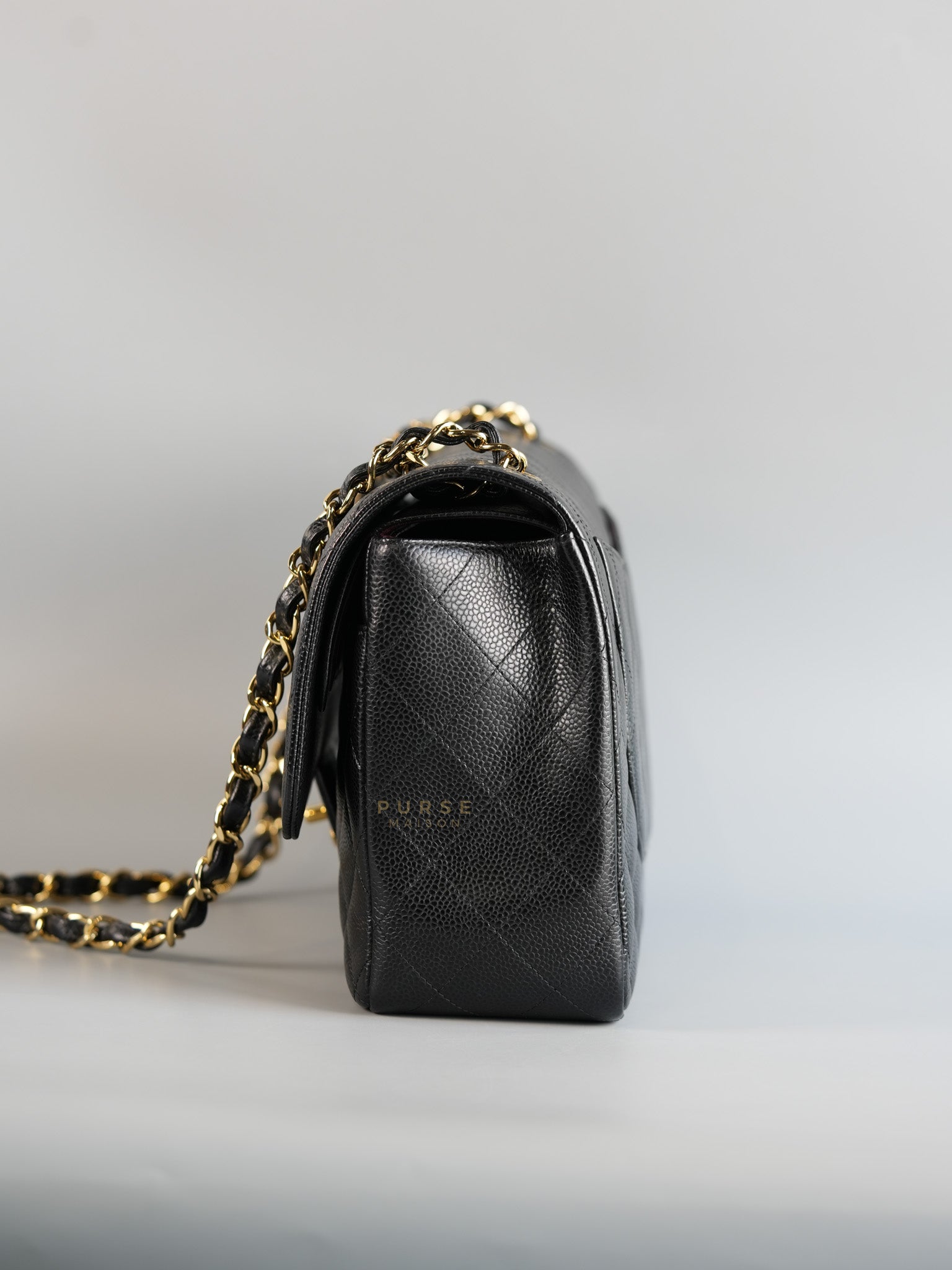 Classis Double Flap Jumbo in Black Caviar Leather Gold Hardware(Series 19) | Purse Maison Luxury Bags Shop