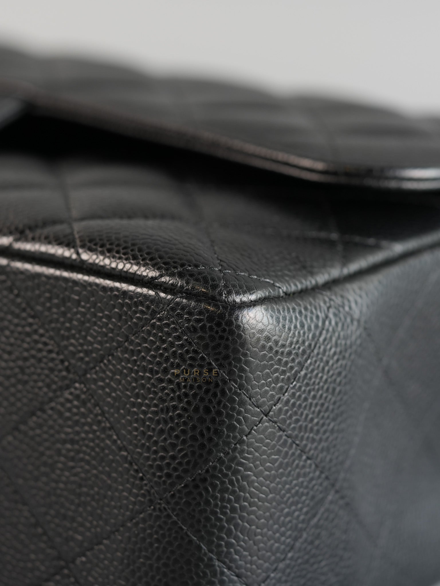 Classis Double Flap Jumbo in Black Caviar Leather Gold Hardware(Series 19) | Purse Maison Luxury Bags Shop