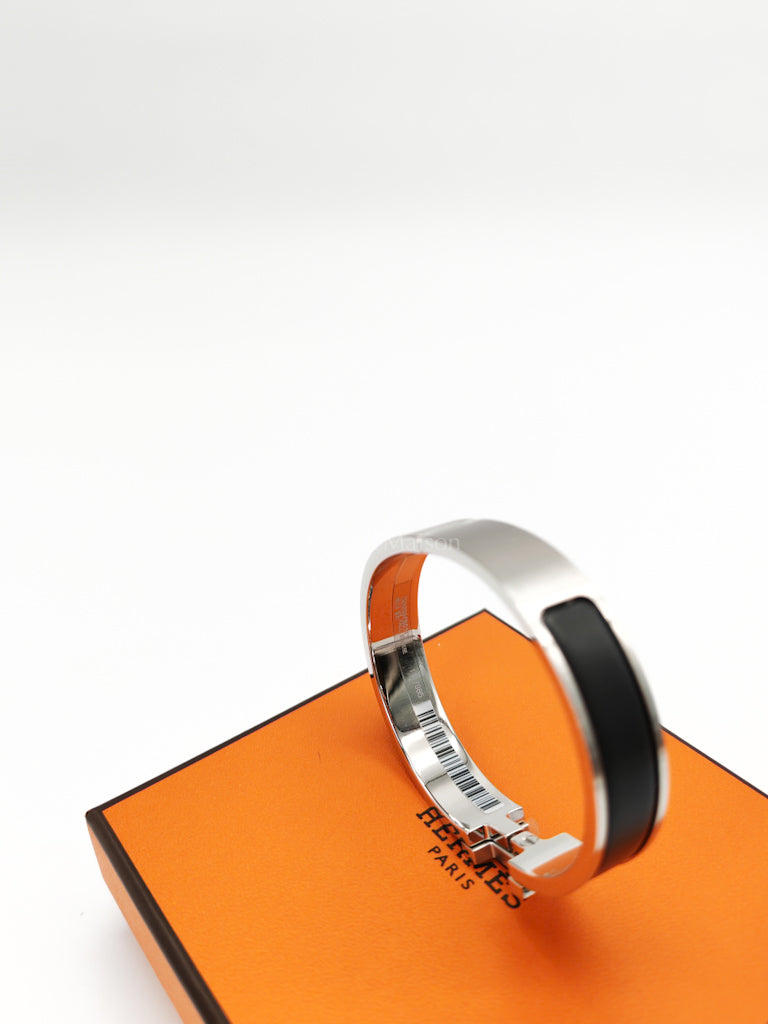 Clic H PM in Black Enamel and Palladium Hardware | Purse Maison Luxury Bags Shop