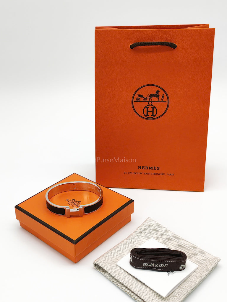 Clic H PM in Black Enamel and Palladium Hardware | Purse Maison Luxury Bags Shop