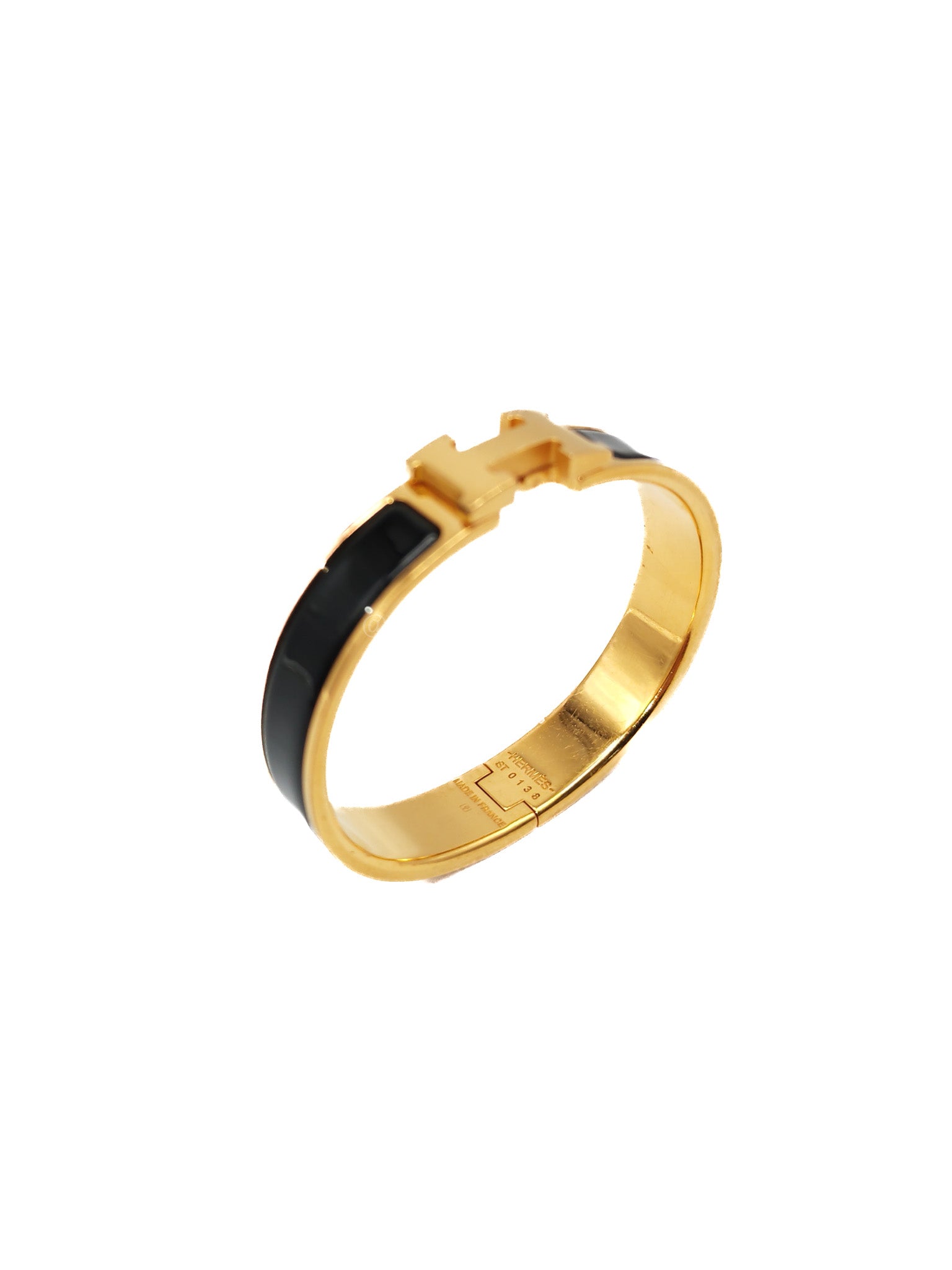Clic H PM in Black Enamel Gold Hardware Bangle | Purse Maison Luxury Bags Shop